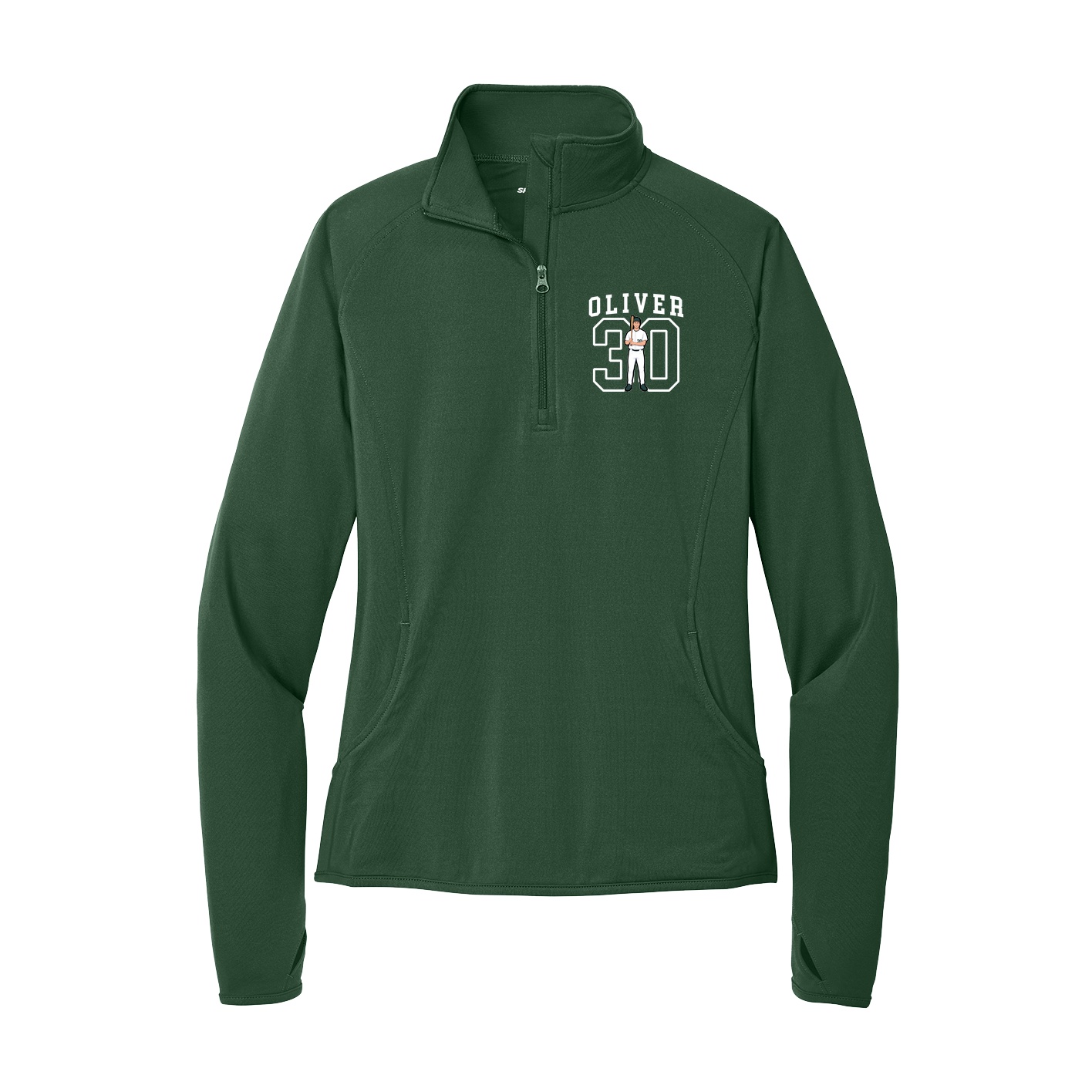 Women's Q-Zip Pullover — Shirsey in Green