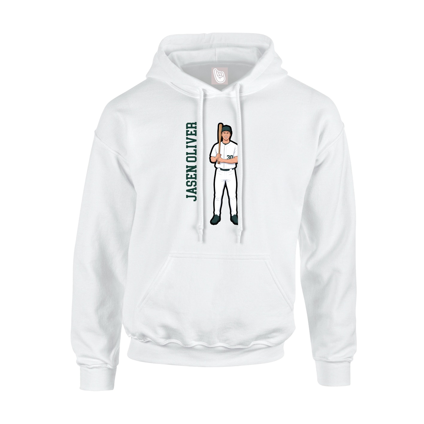 Hoodie — Name Vertical in White