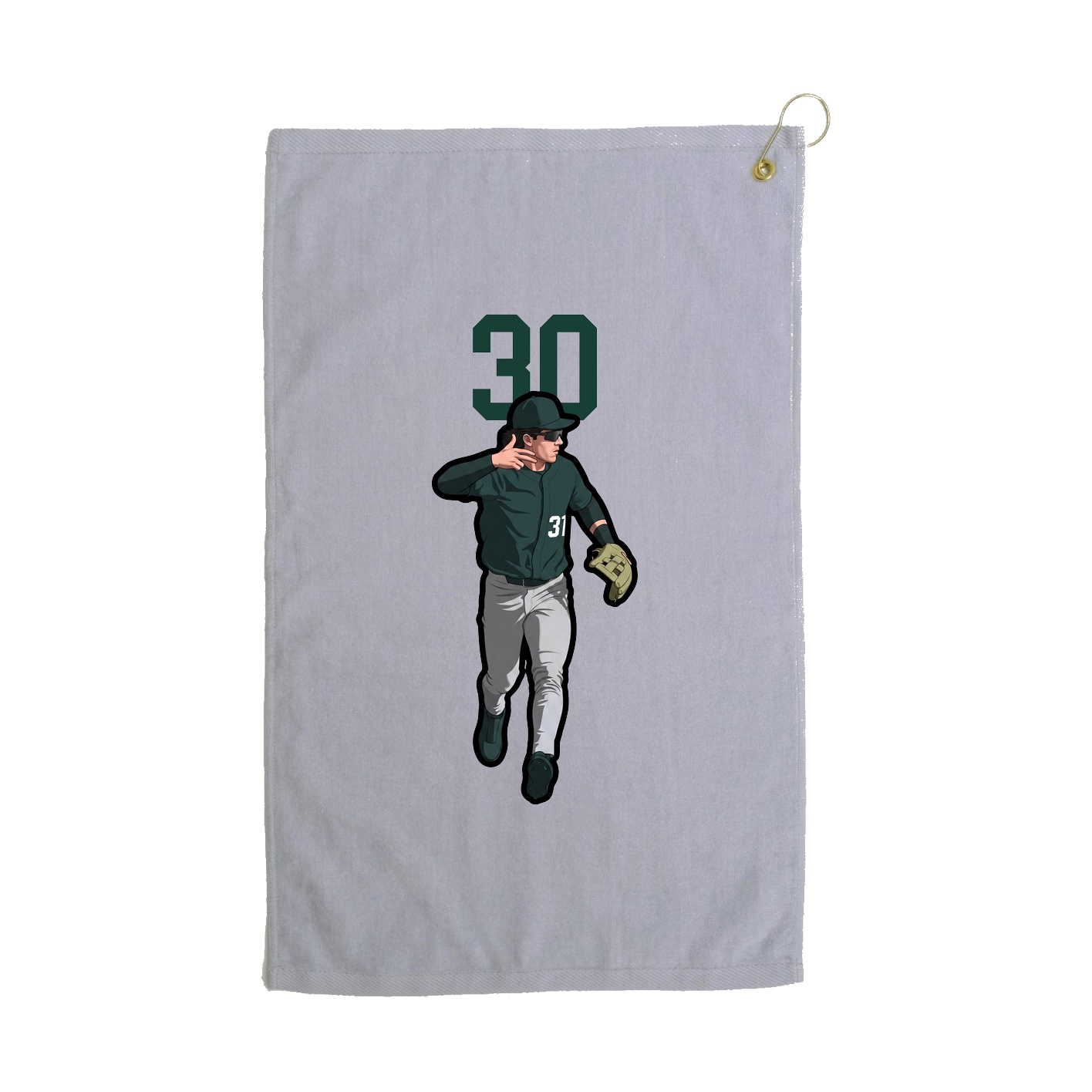 Golf Towel — Number Top in Grey