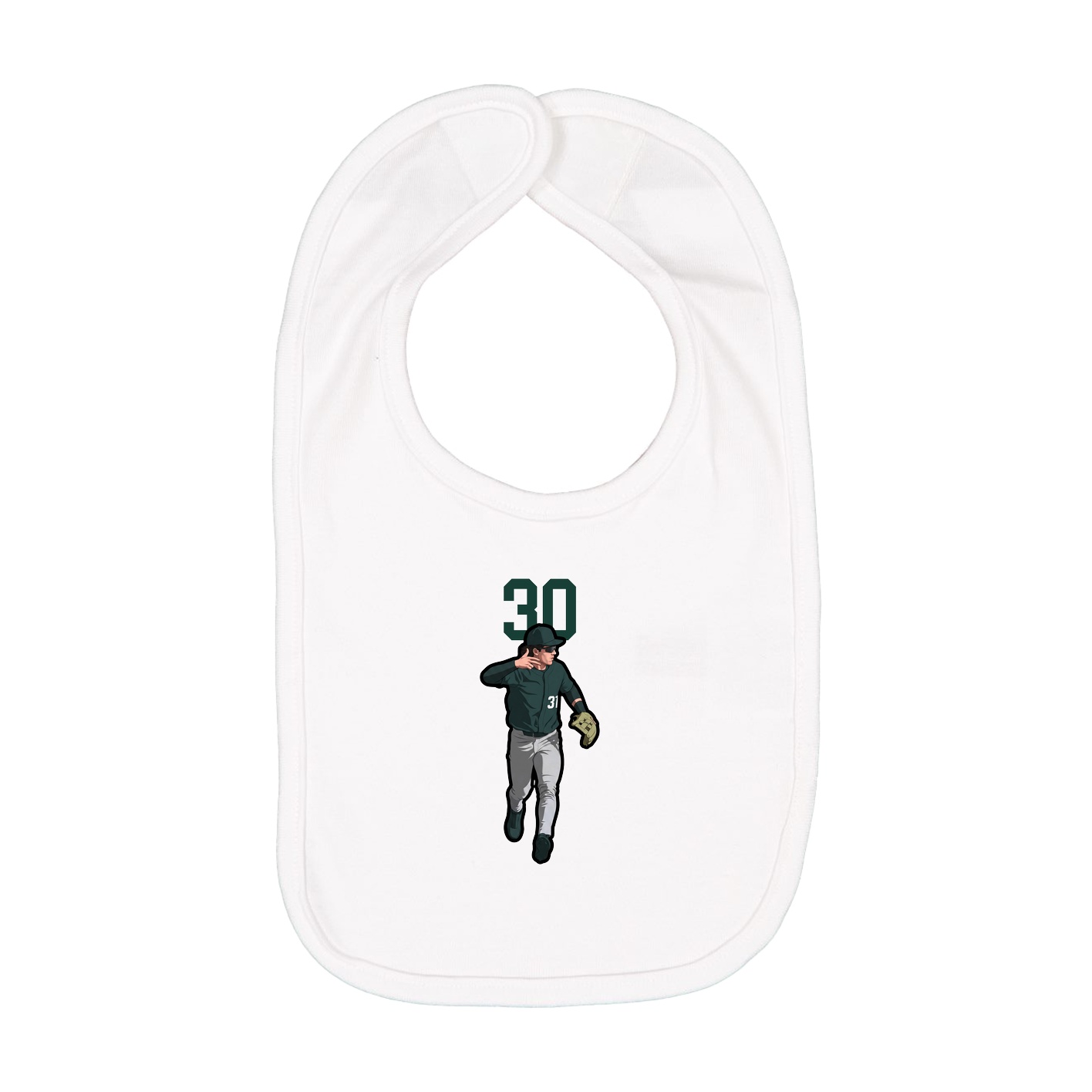 Infant Bib — Number Top in White