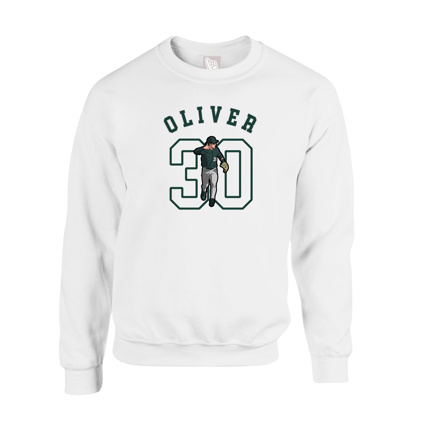 Fleece Crew — Shirsey Arch in White