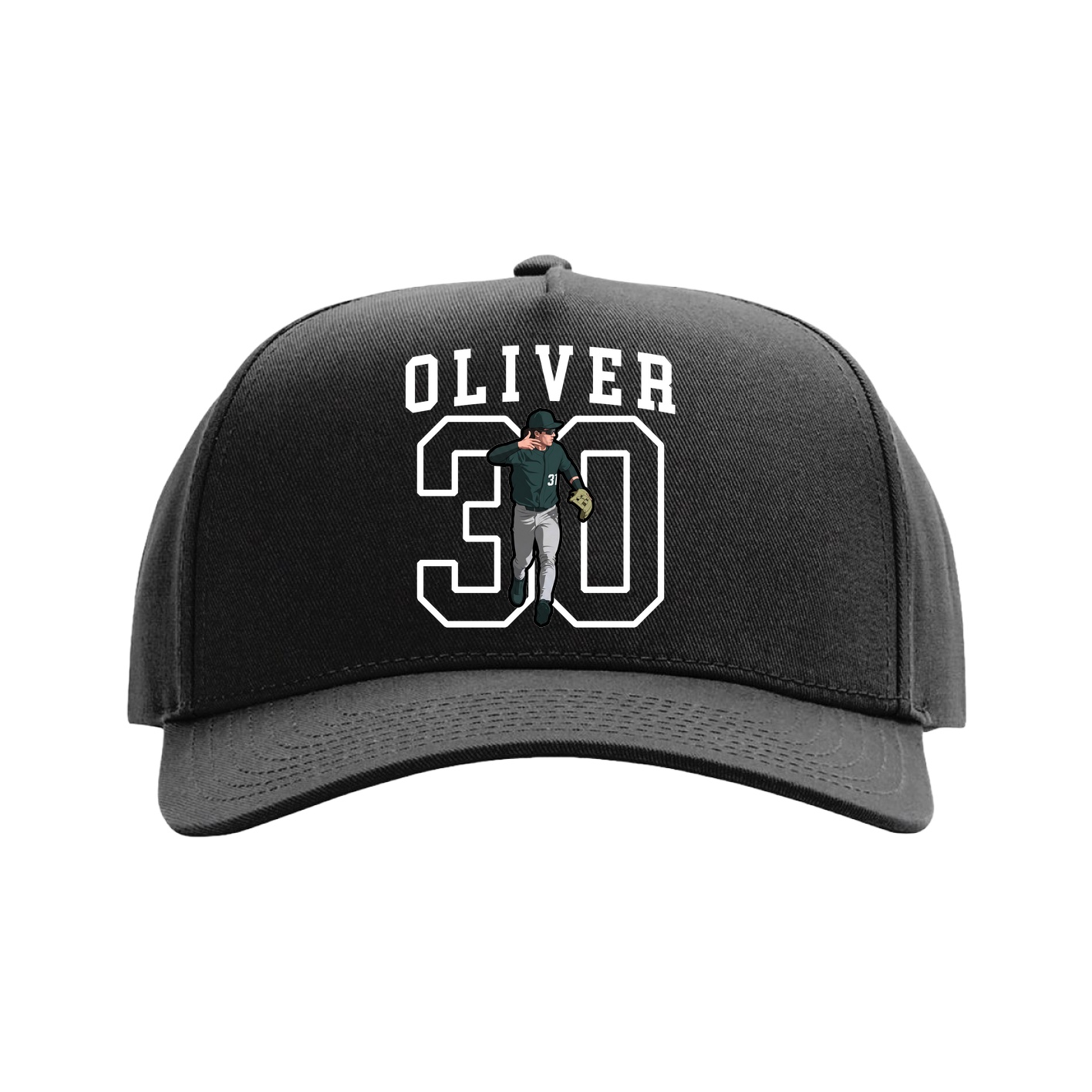 Full Fabric Five-Panel Champ Cap — Shirsey in Black
