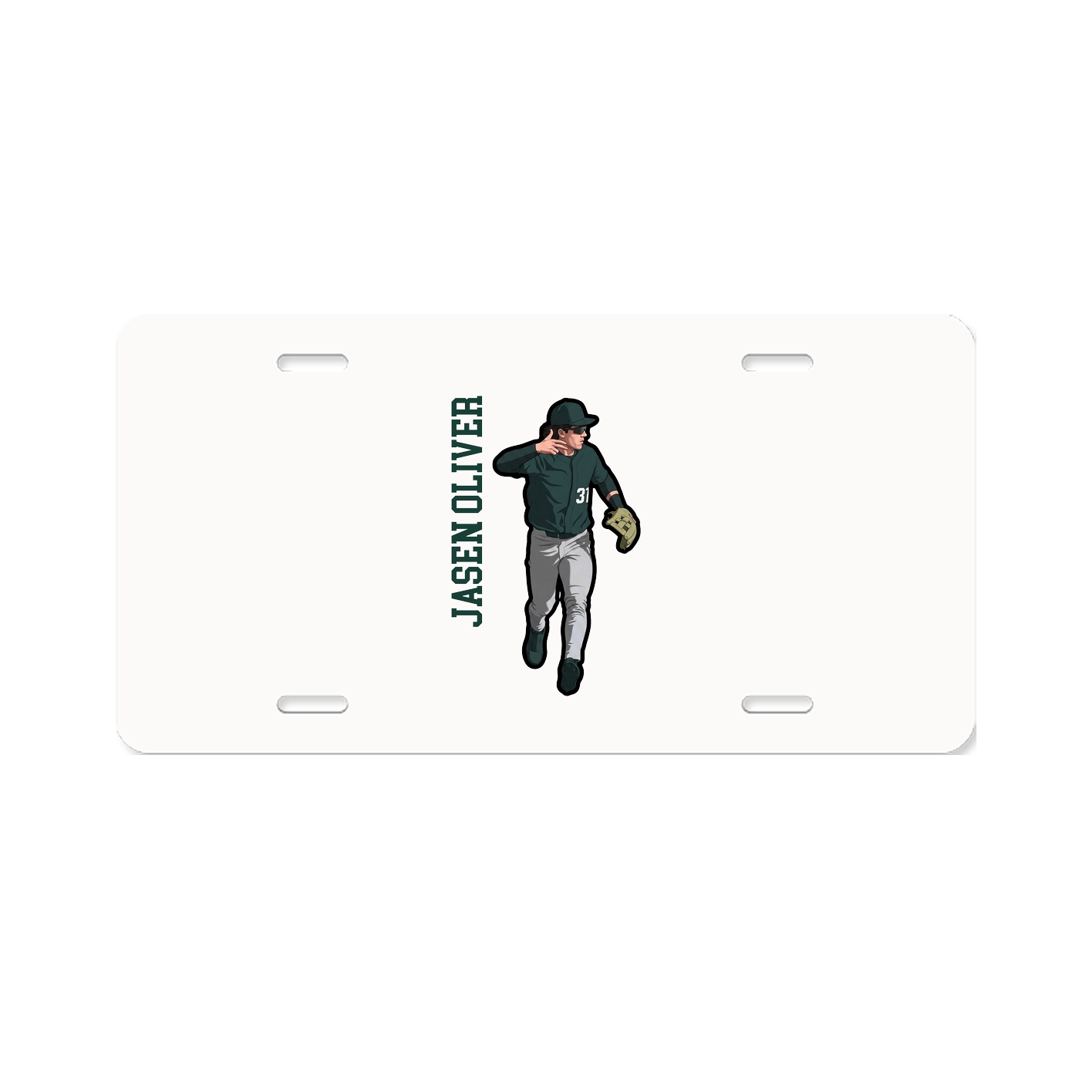 License Plate — Name Vertical in Classic