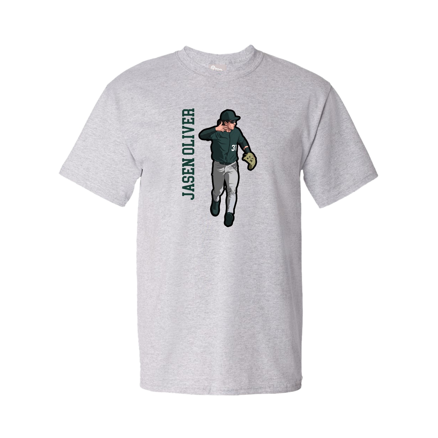 Youth Tee — Name Vertical in Grey