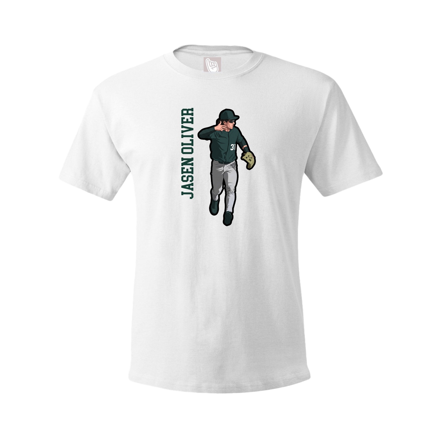 Youth Tee — Name Vertical in White