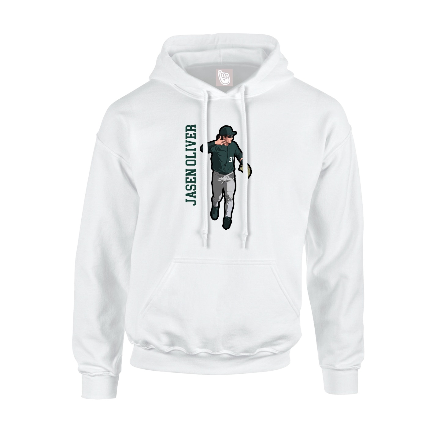 Hoodie — Name Vertical in White