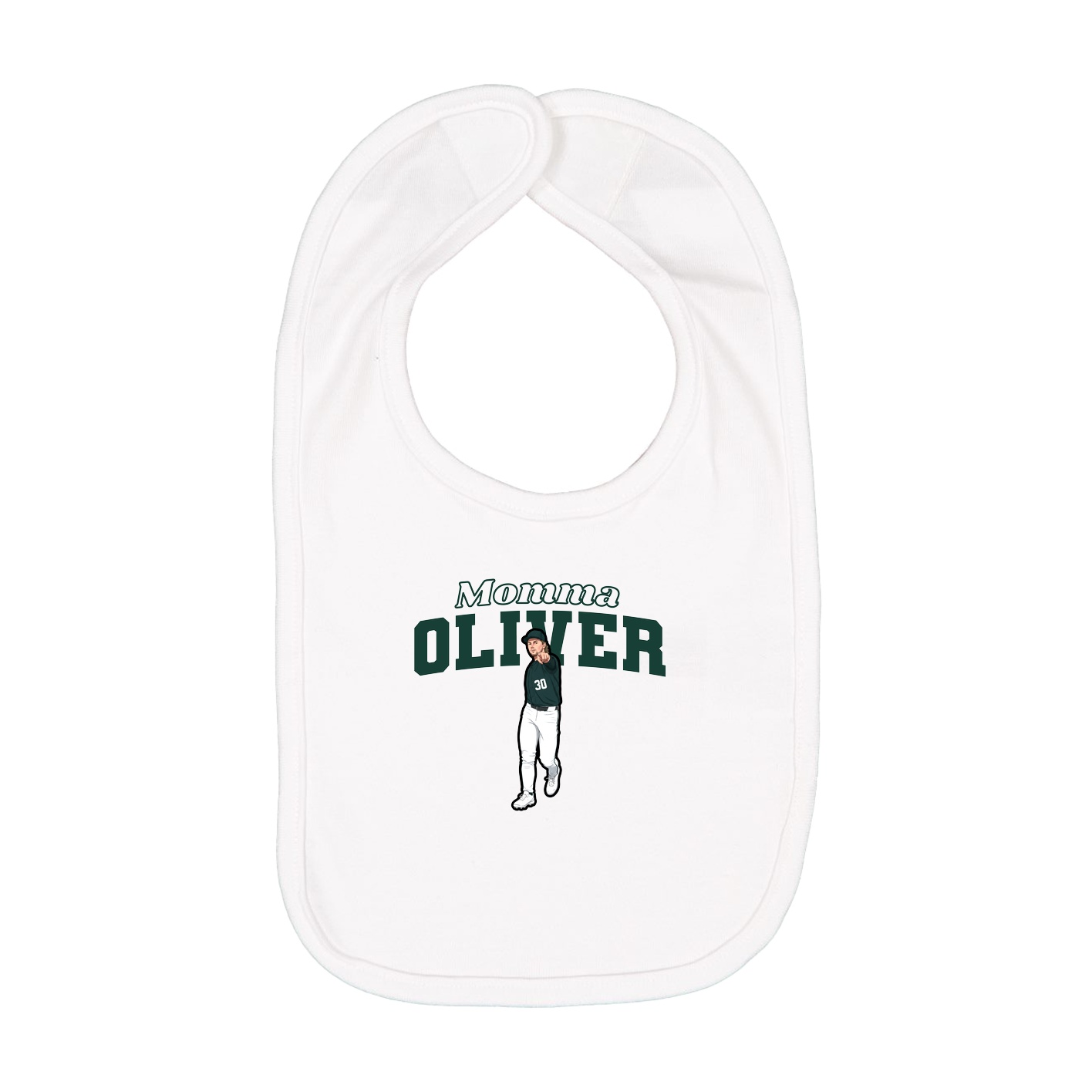Infant Bib — Mothers Day Block in White