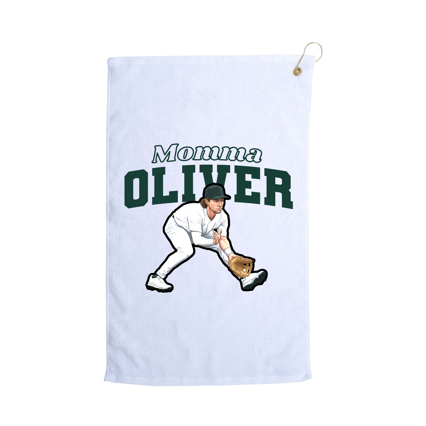 Golf Towel — Mothers Day Block in White