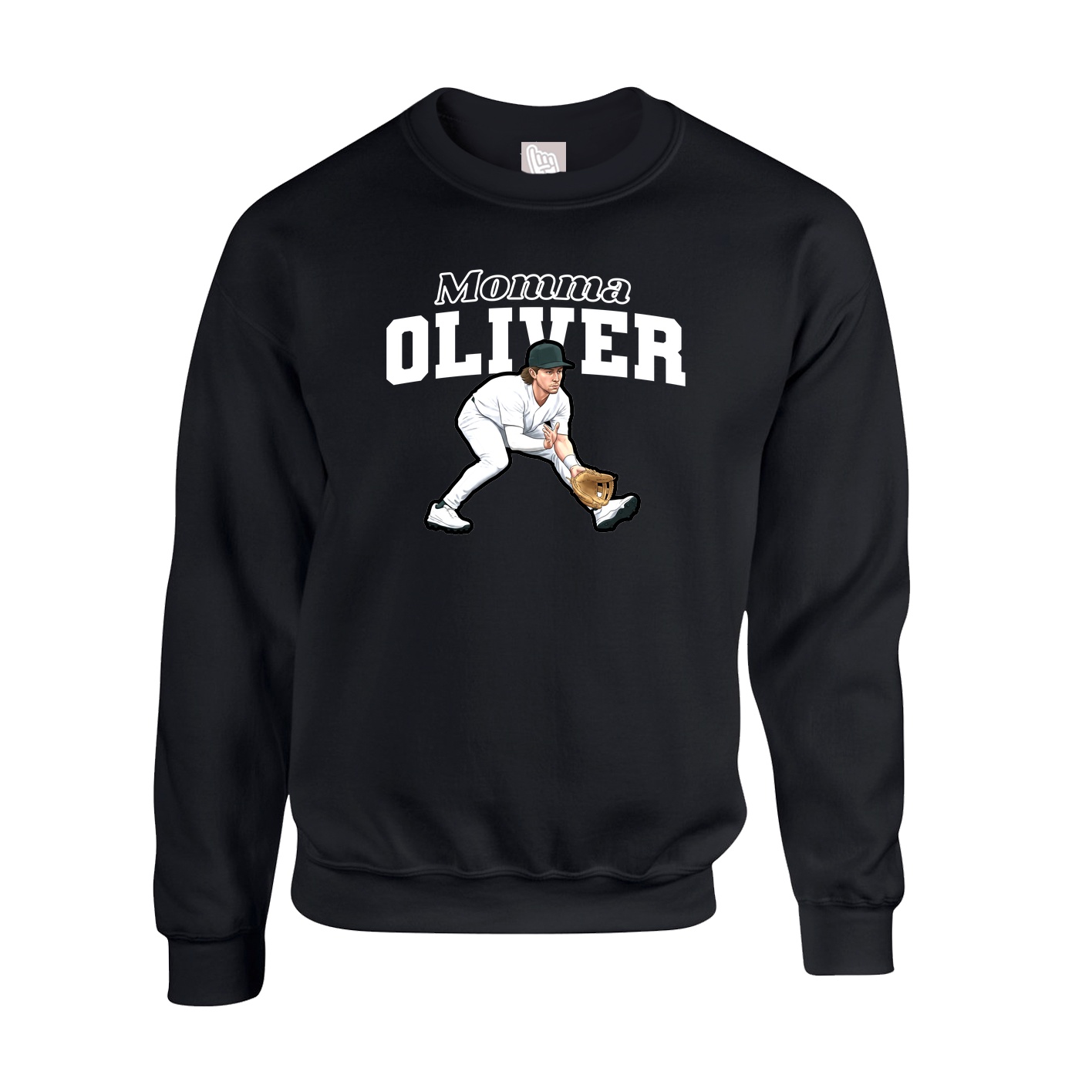 Fleece Crew — Mothers Day Block in Black