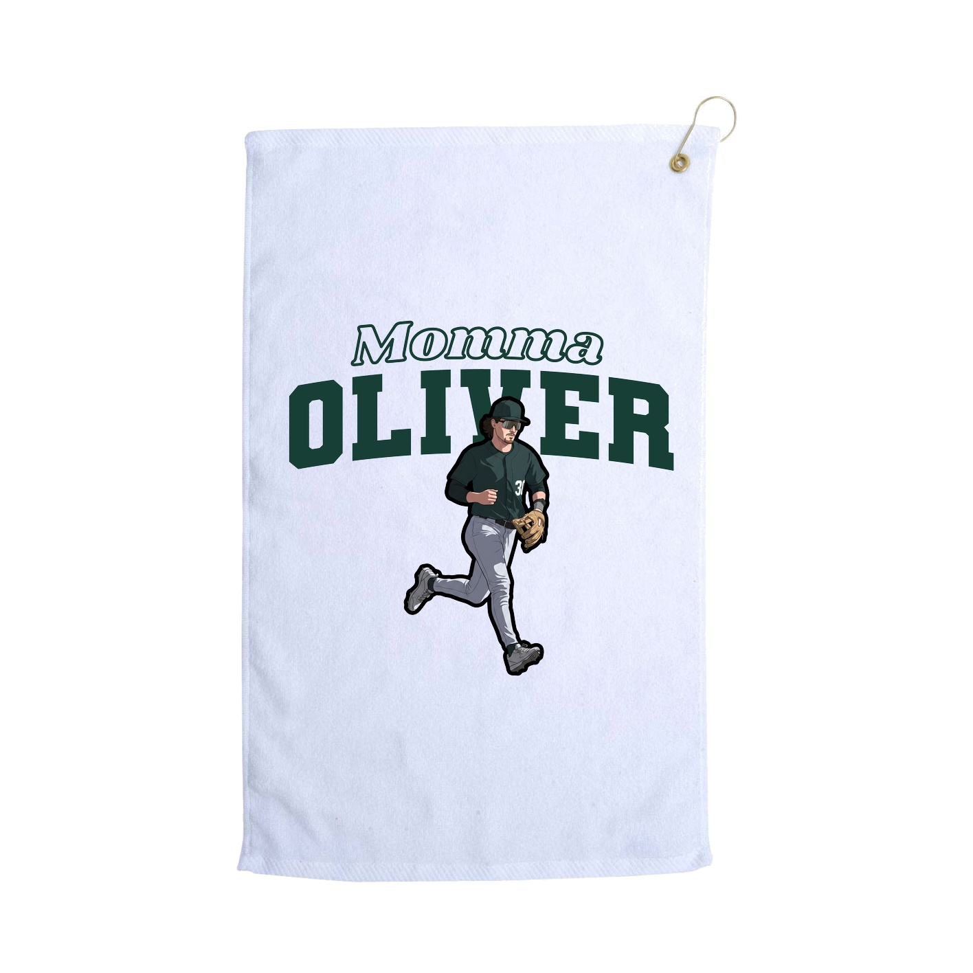 Golf Towel — Mothers Day Block in White