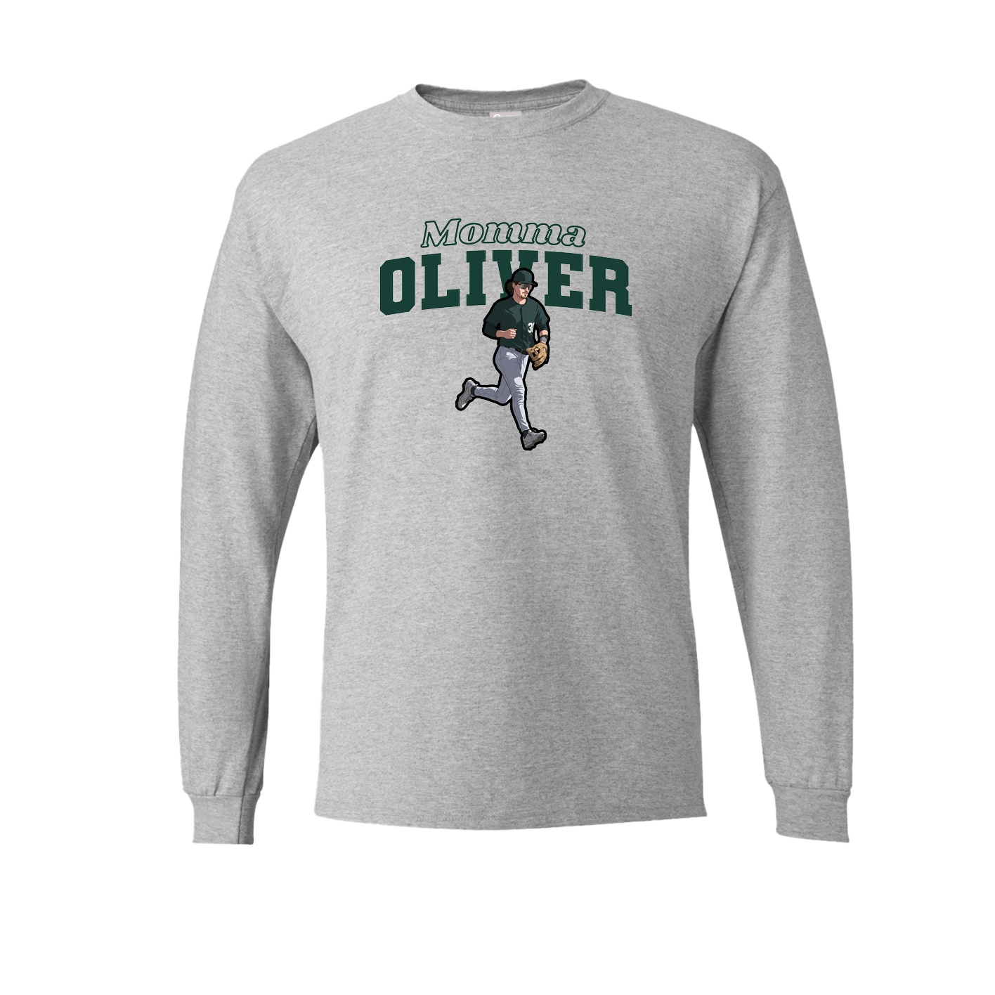 Long Sleeve Tee — Mothers Day Block in Grey