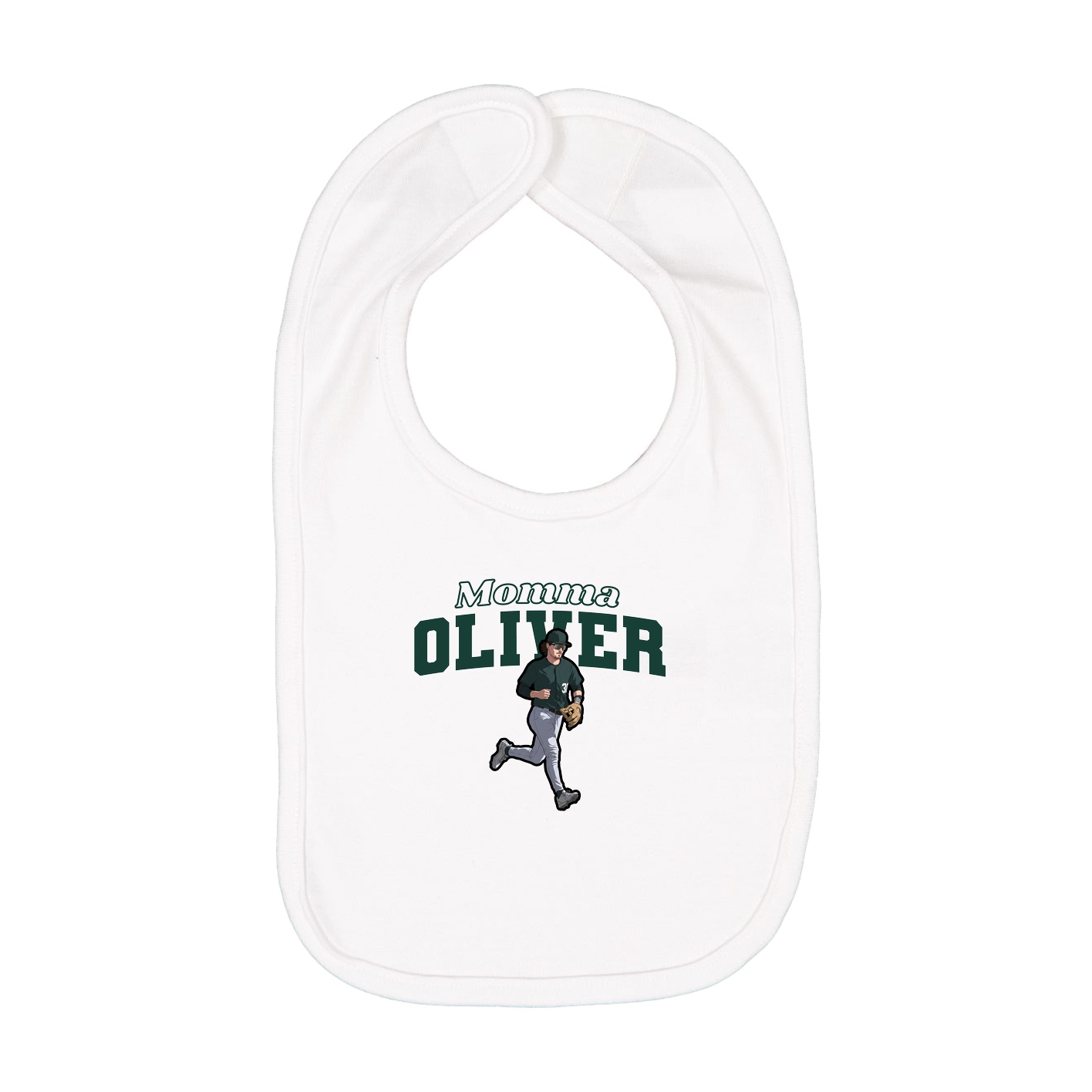 Infant Bib — Mothers Day Block in White