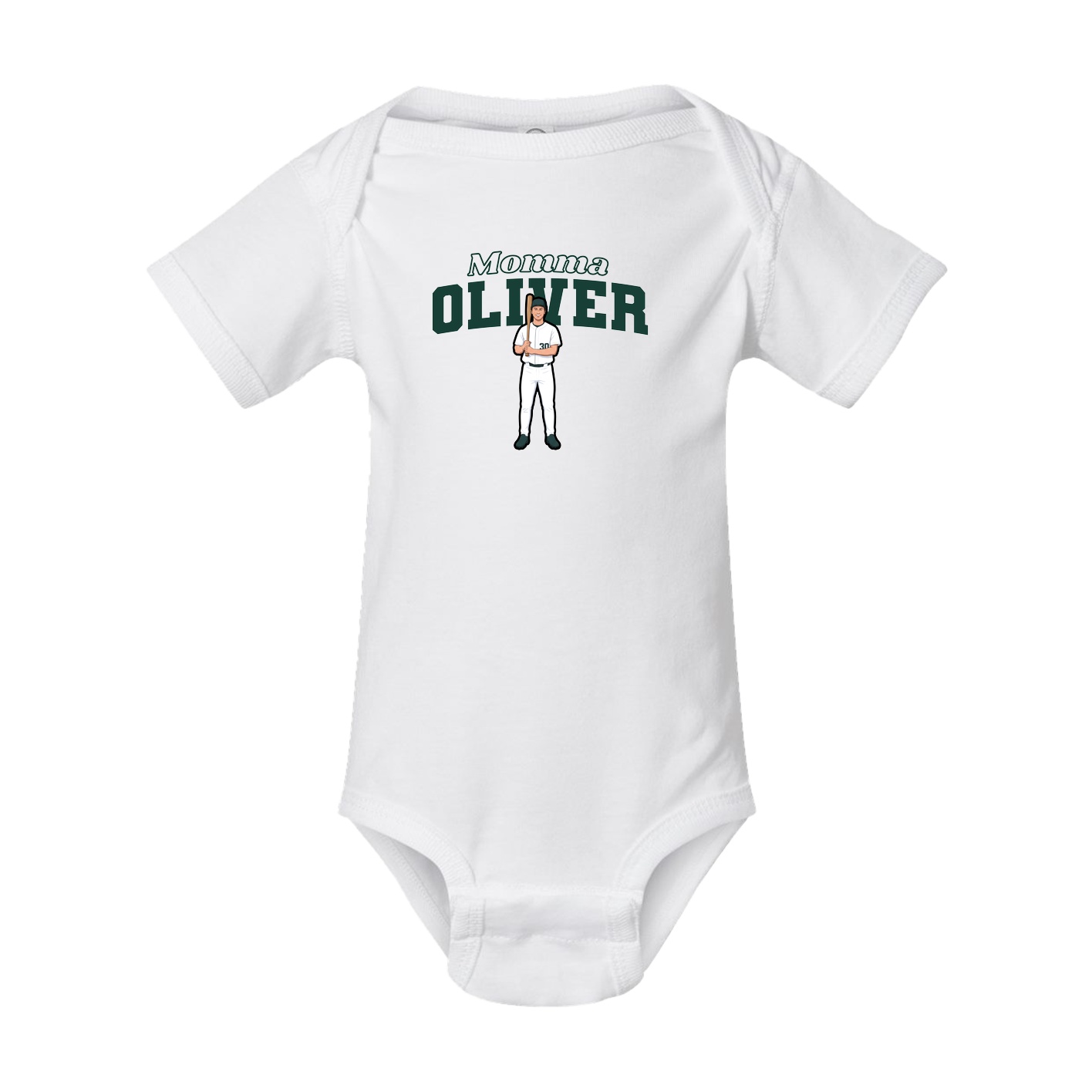 Baby Onesie — Mothers Day Block in White