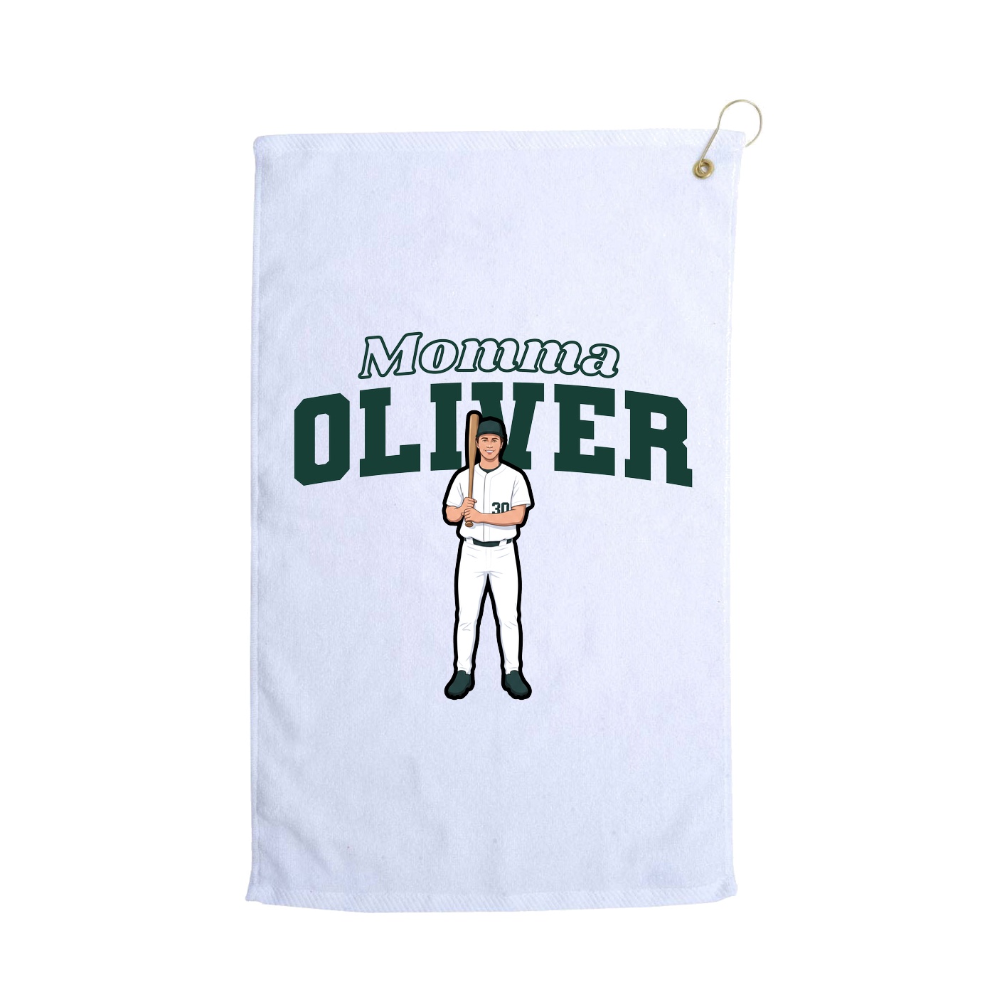 Golf Towel — Mothers Day Block in White