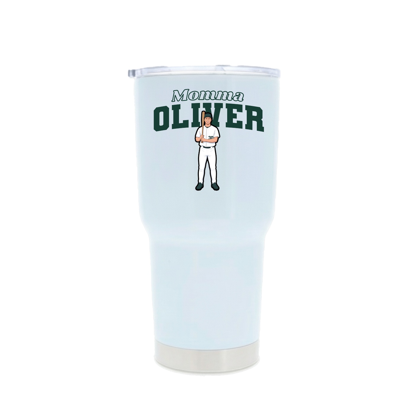 30oz Stainless Steel Tumbler — Mothers Day Block in White
