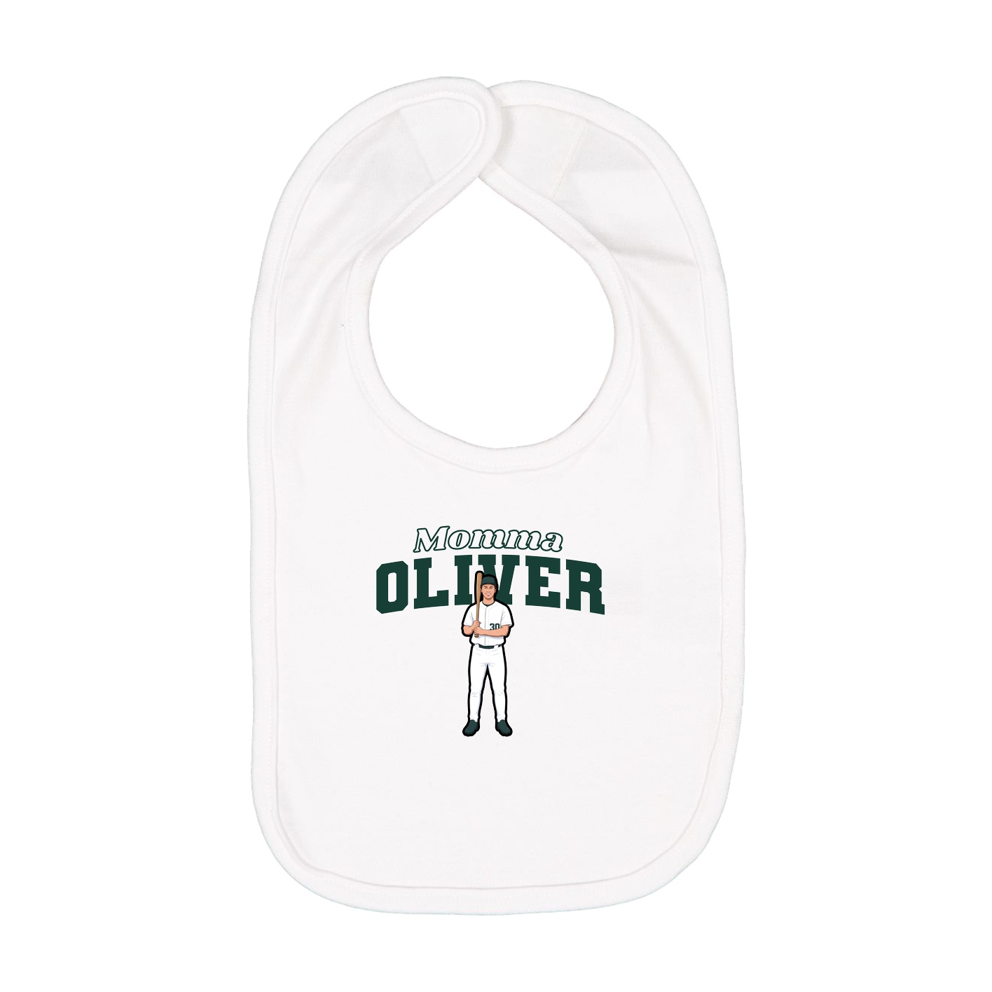 Infant Bib — Mothers Day Block in White