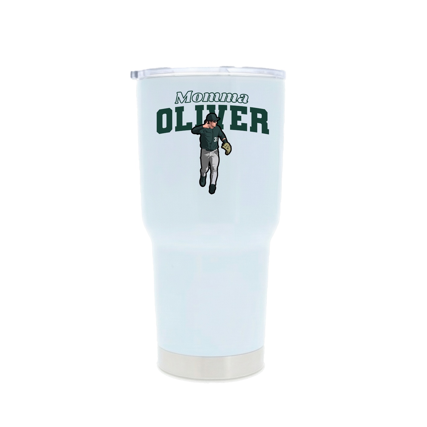 30oz Stainless Steel Tumbler — Mothers Day Block in White