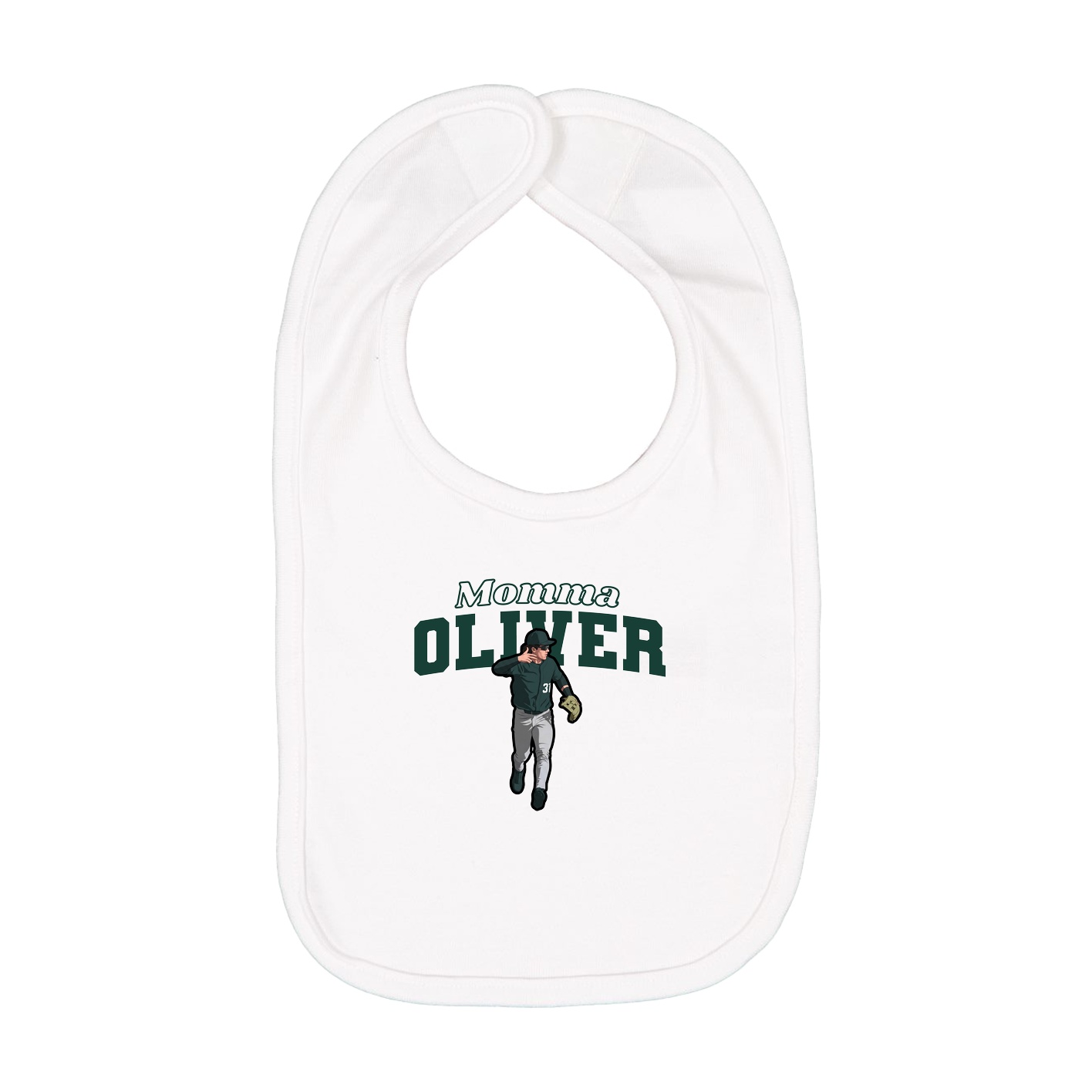 Infant Bib — Mothers Day Block in White