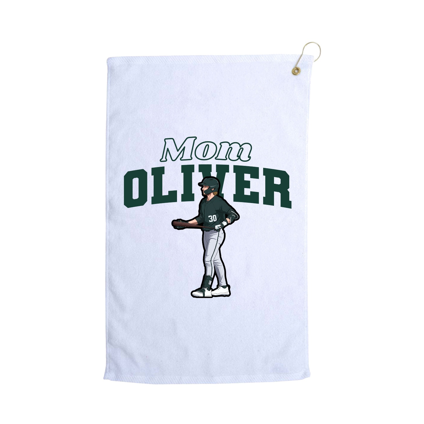 Golf Towel — Mothers Day Block in White