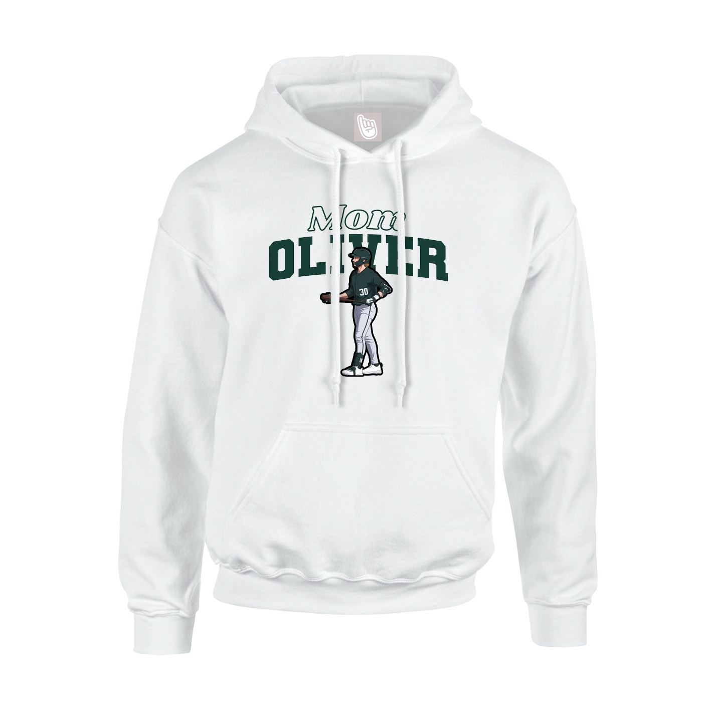 Youth Hoodie — Mothers Day Block in White
