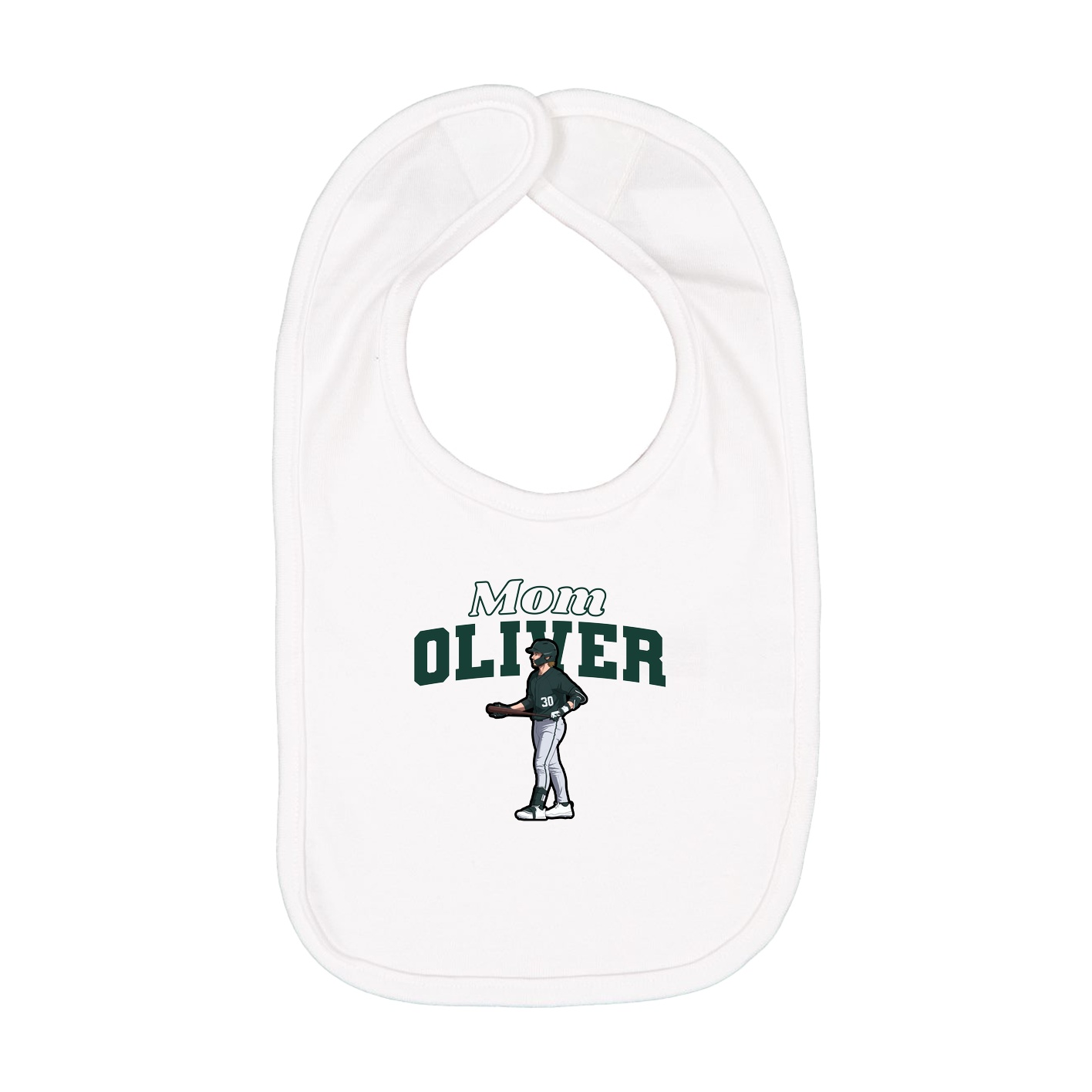 Infant Bib — Mothers Day Block in White