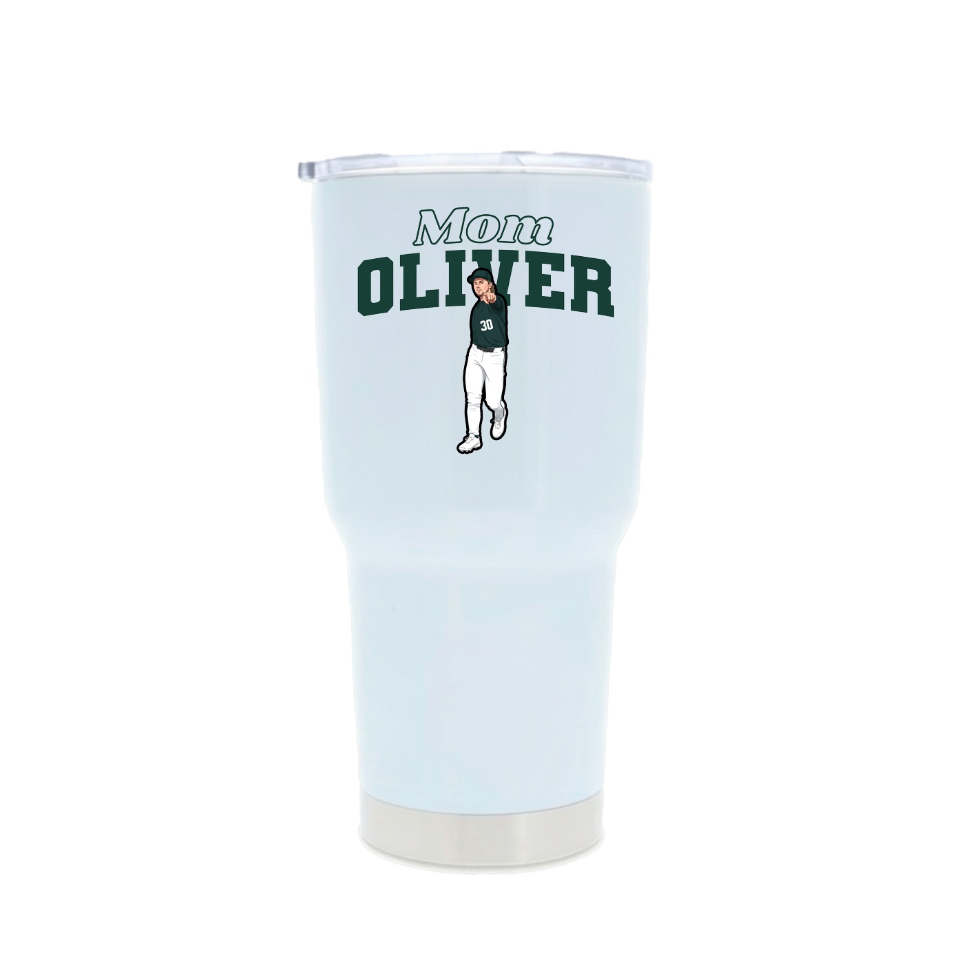 30oz Stainless Steel Tumbler — Mothers Day Block in White
