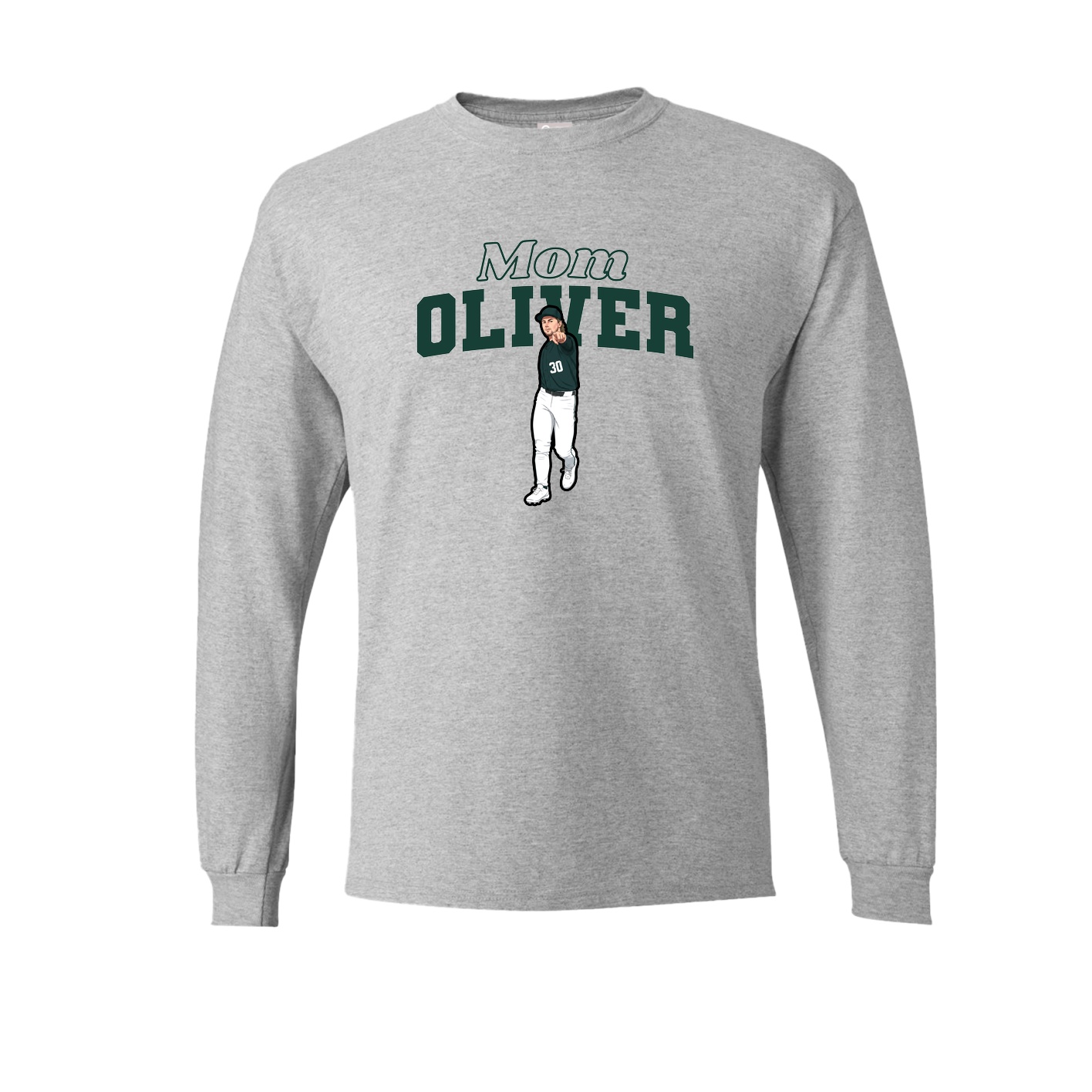 Long Sleeve Tee — Mothers Day Block in Grey