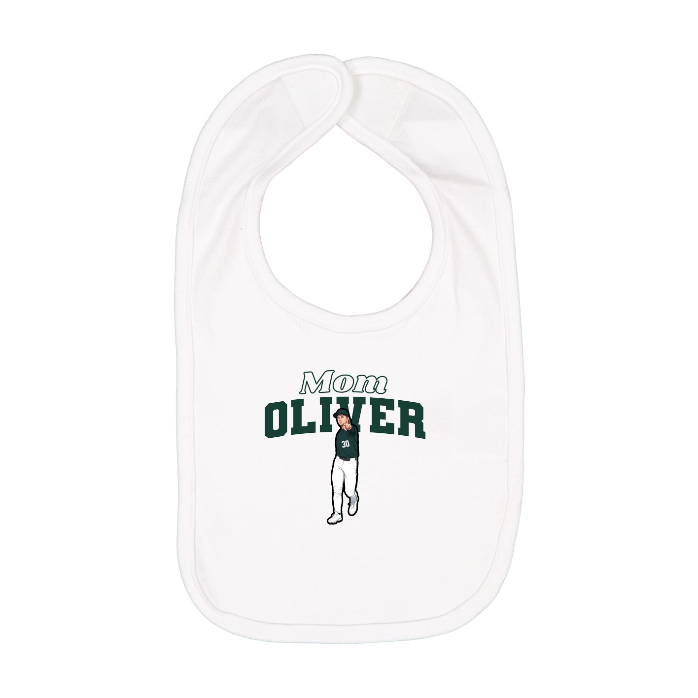 Infant Bib — Mothers Day Block in White