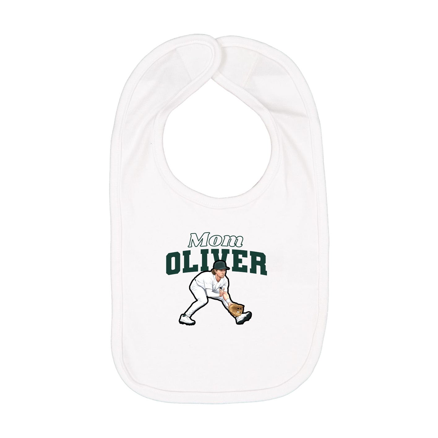Infant Bib — Mothers Day Block in White