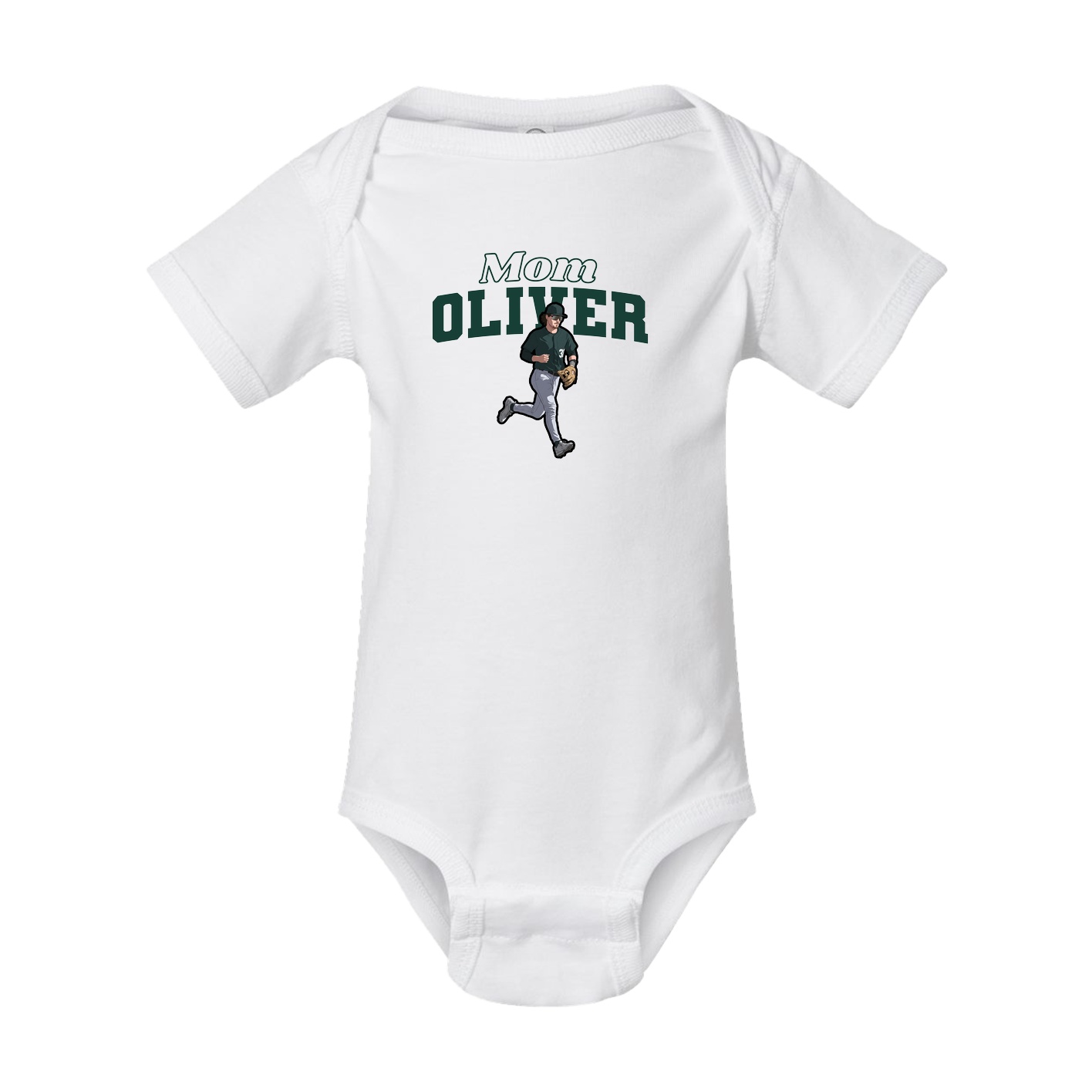 Baby Onesie — Mothers Day Block in White
