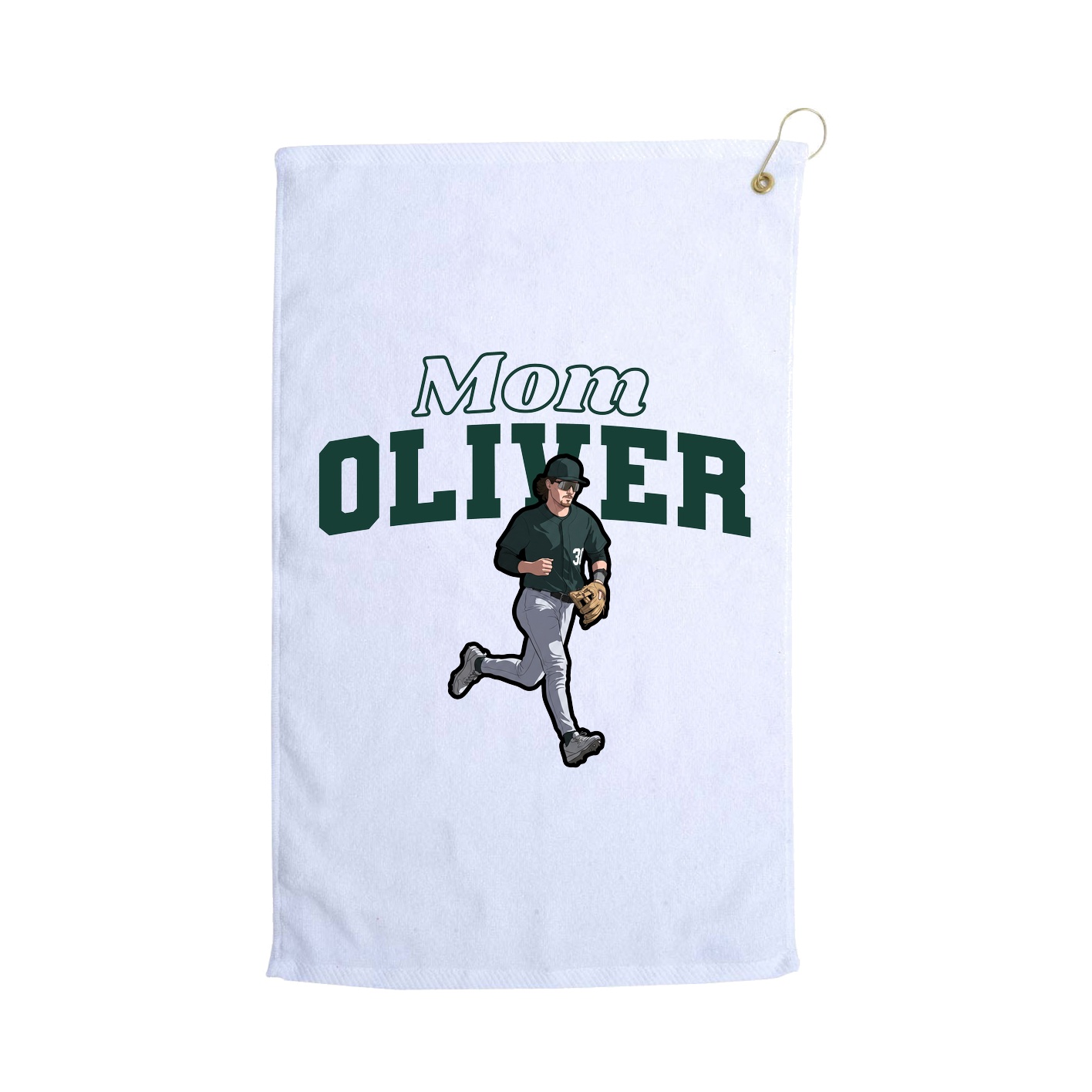 Golf Towel — Mothers Day Block in White