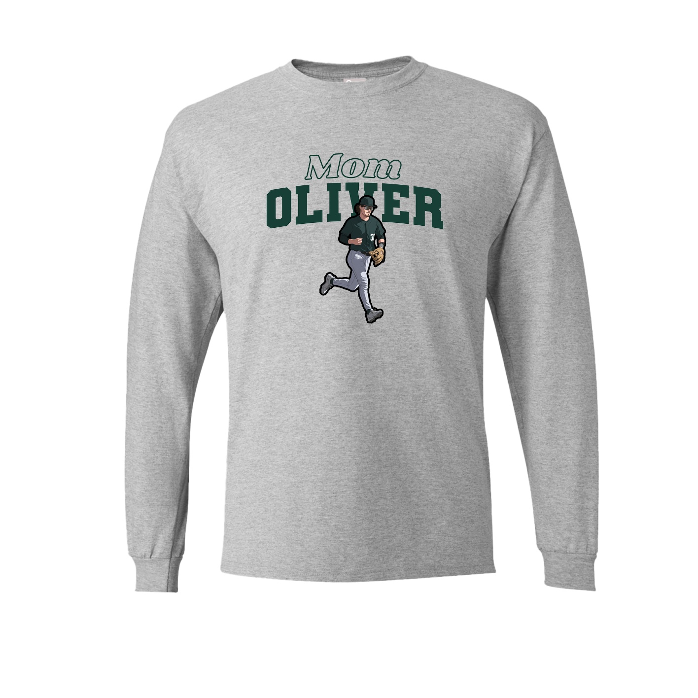 Long Sleeve Tee — Mothers Day Block in Grey