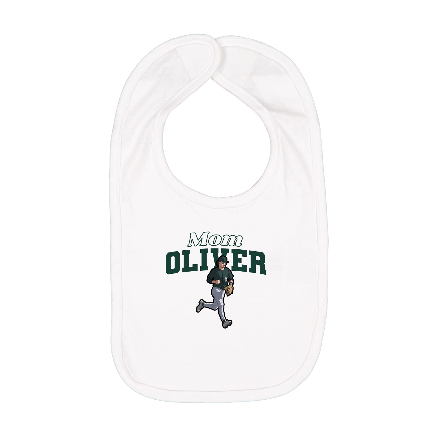 Infant Bib — Mothers Day Block in White