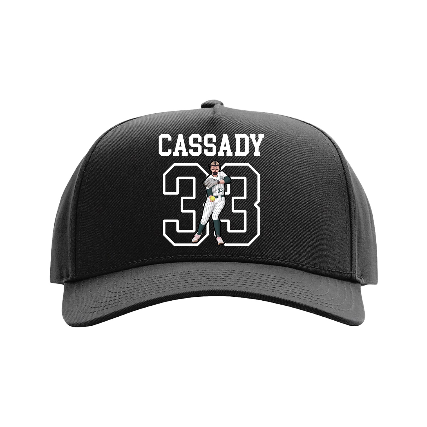Full Fabric Five-Panel Champ Cap — Shirsey in Black