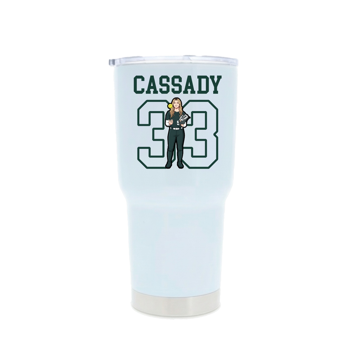 30oz Stainless Steel Tumbler — Shirsey in White