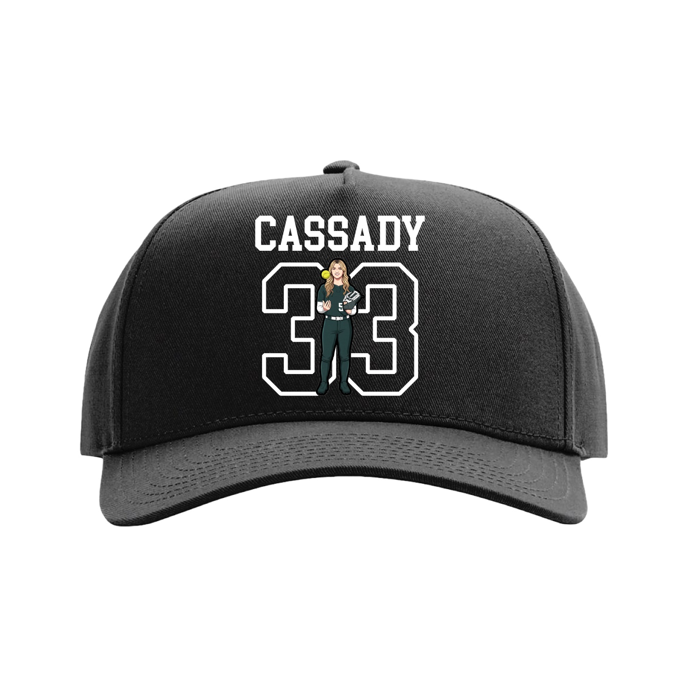 Full Fabric Five-Panel Champ Cap — Shirsey in Black