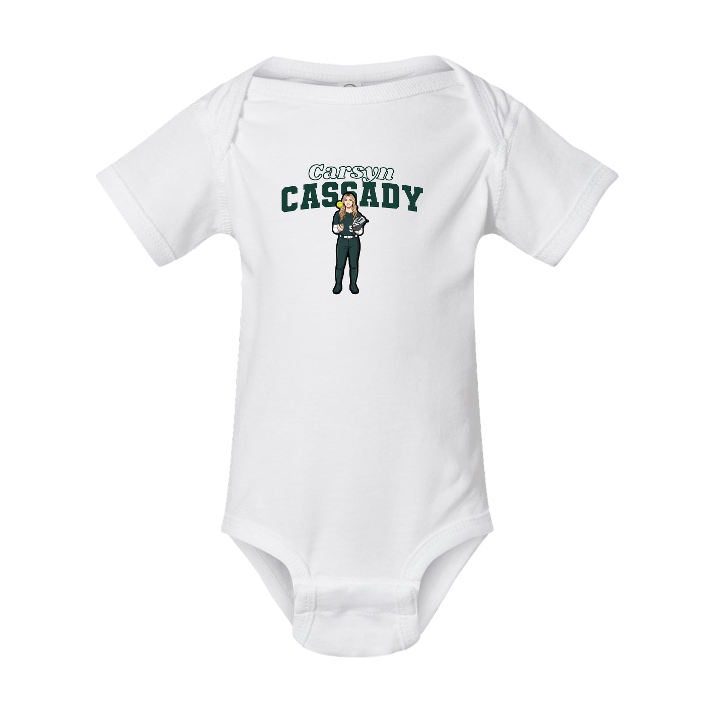 Baby Onesie — Name Arch in White