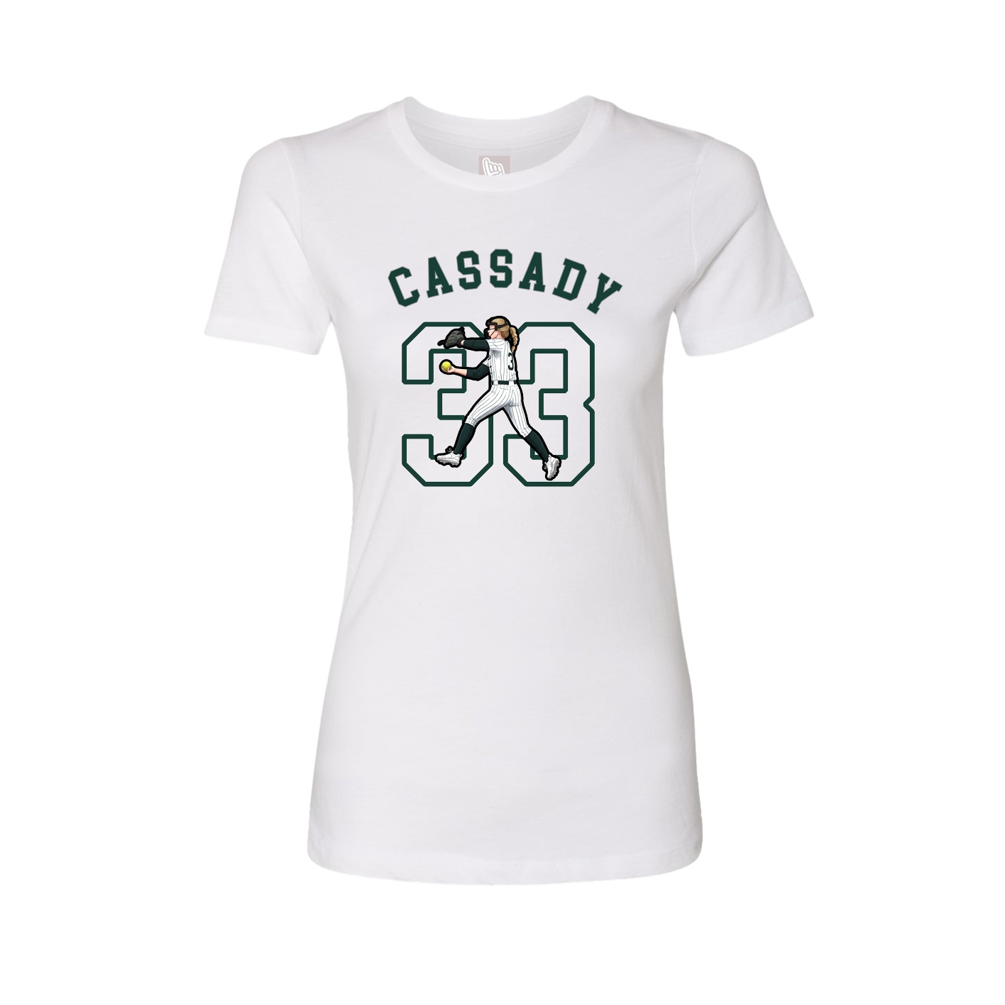 Fitted Women's Tee — Shirsey Arch in White