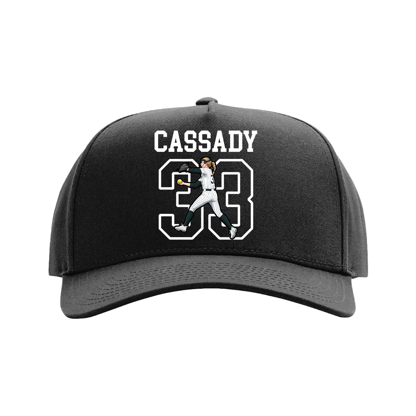 Full Fabric Five-Panel Champ Cap — Shirsey in Black