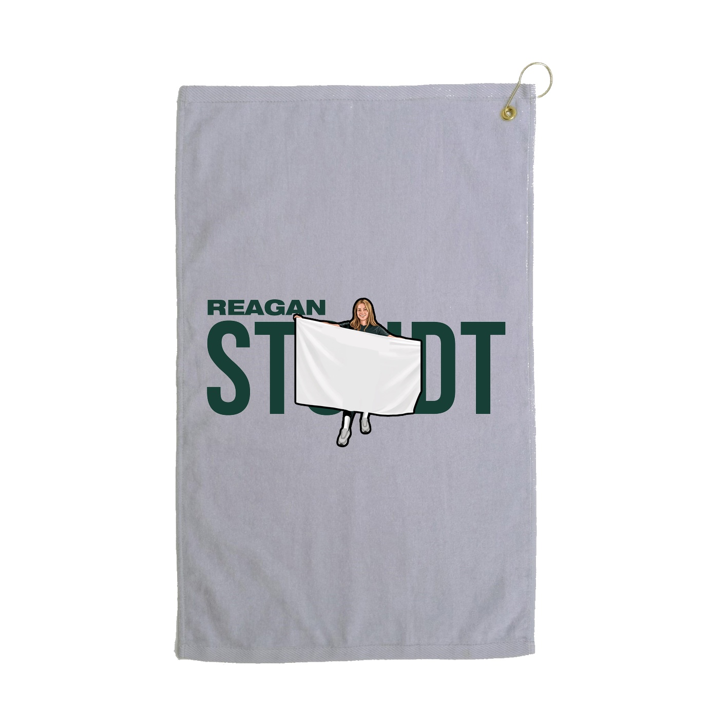 Golf Towel — Player Name in Grey