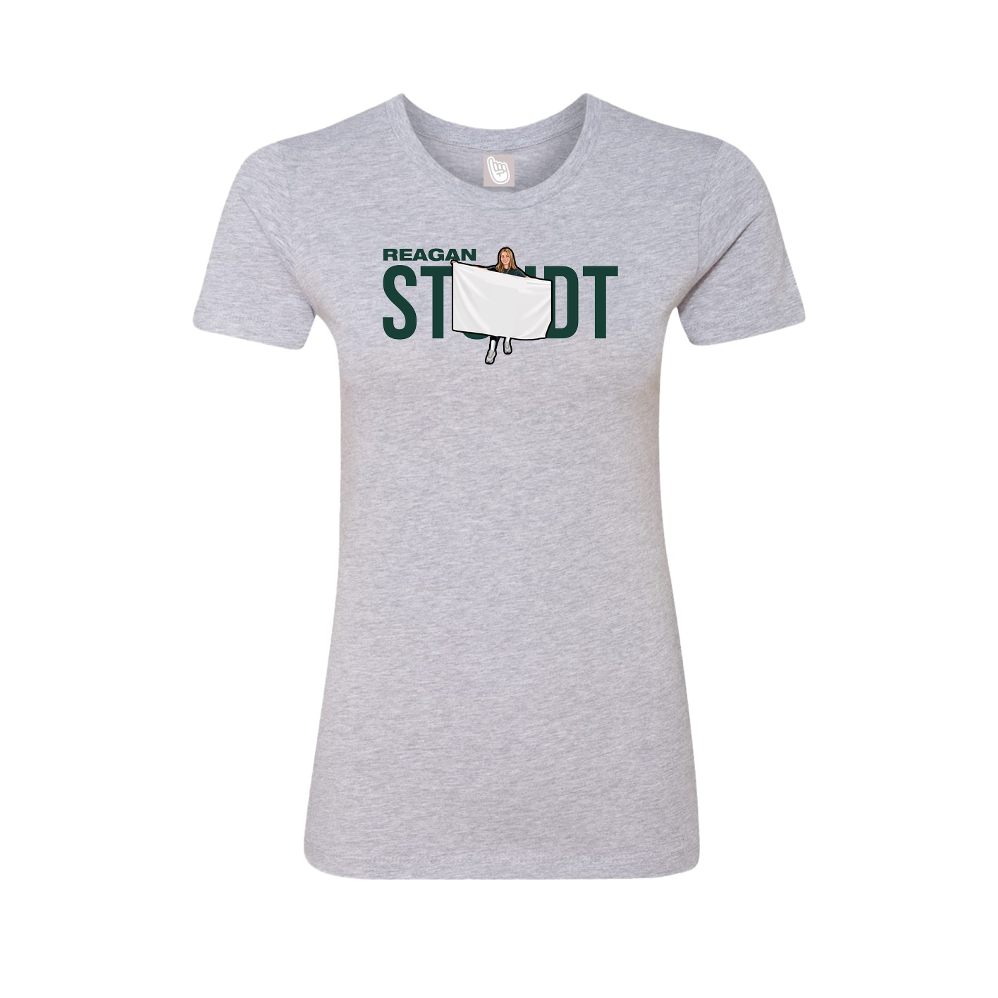 Fitted Women's Tee — Player Name in Grey