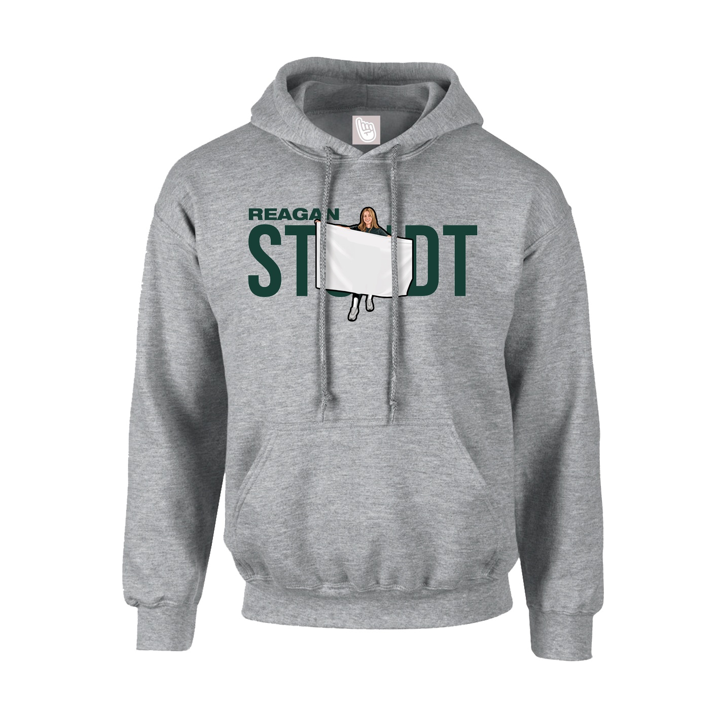 Hoodie — Player Name in Grey