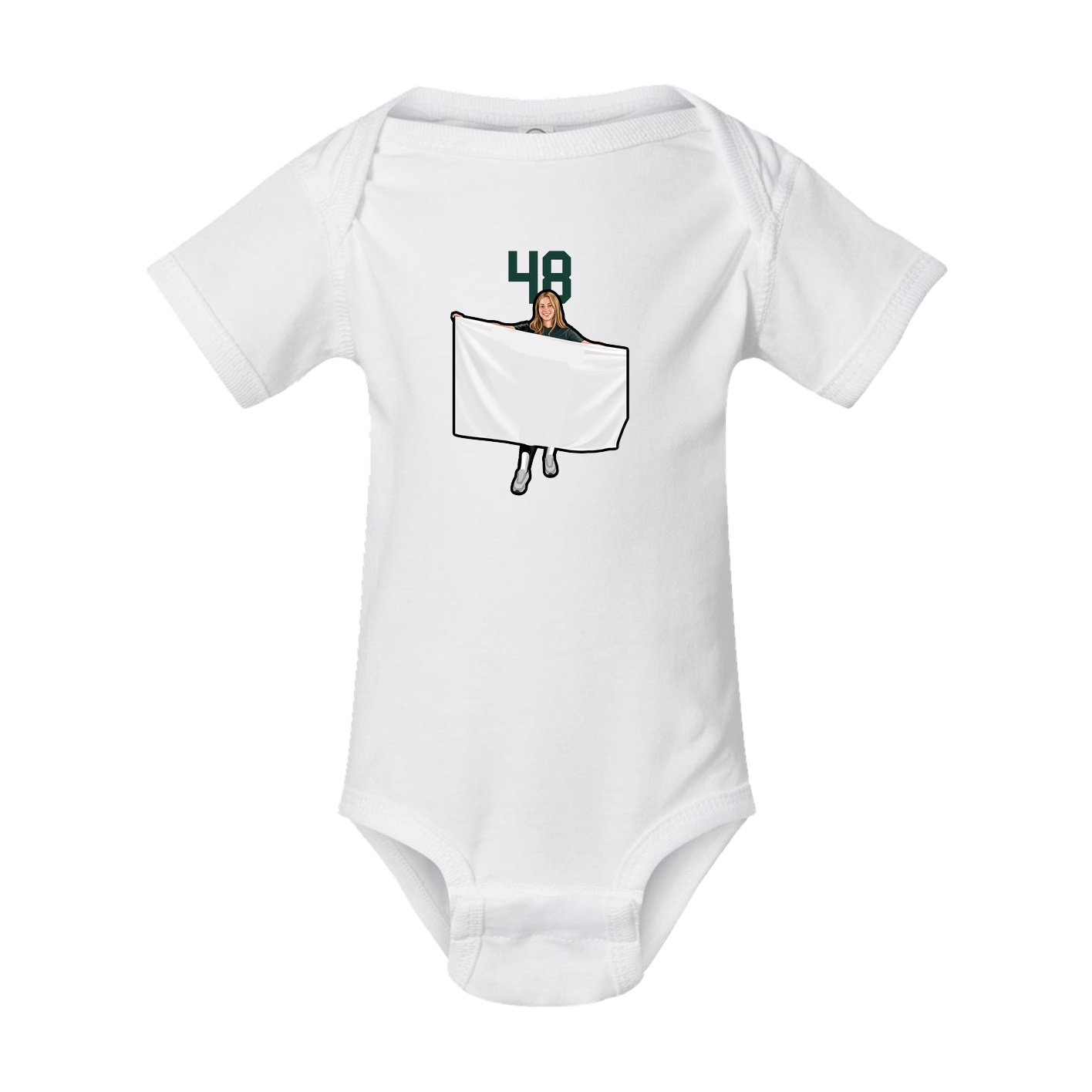 Baby Onesie — Number Top in White