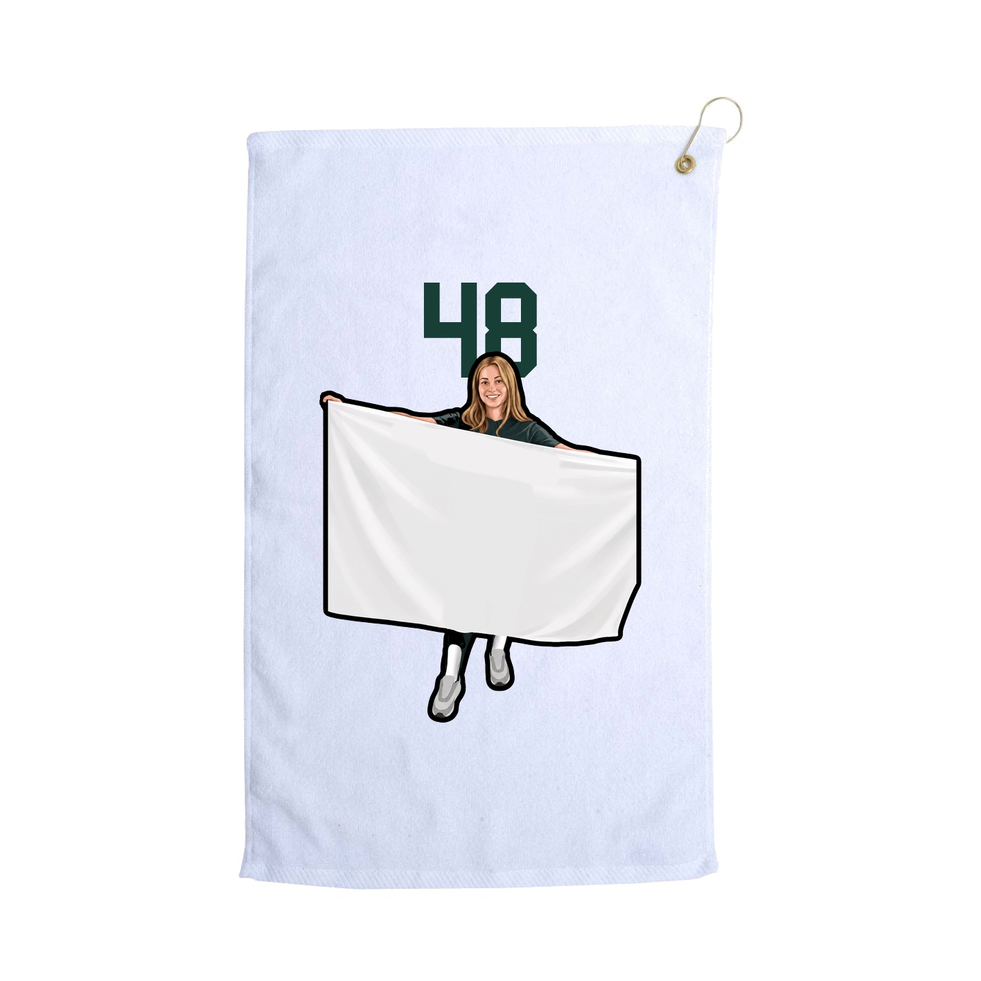 Golf Towel — Number Top in White