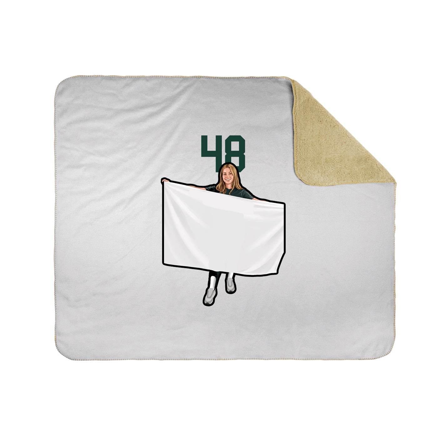 Throw Blanket — Number Top in White