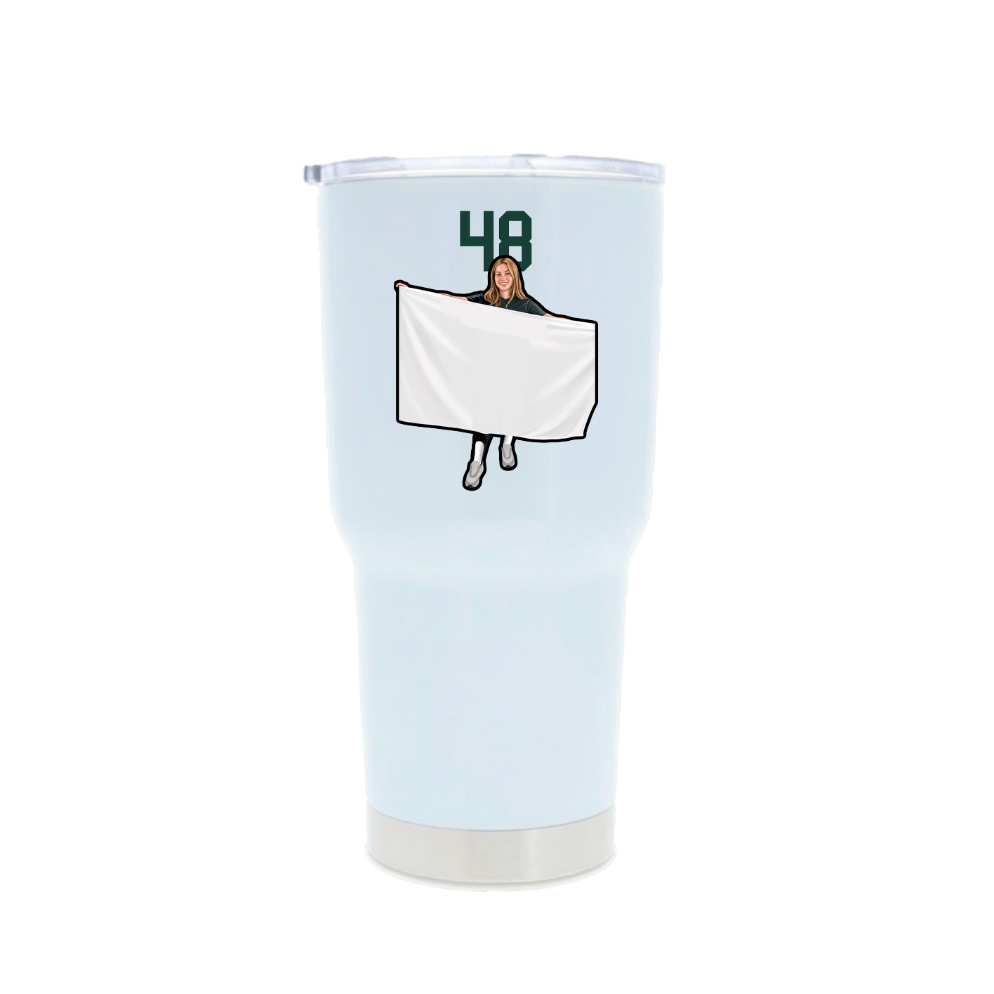 30oz Stainless Steel Tumbler — Number Top in White