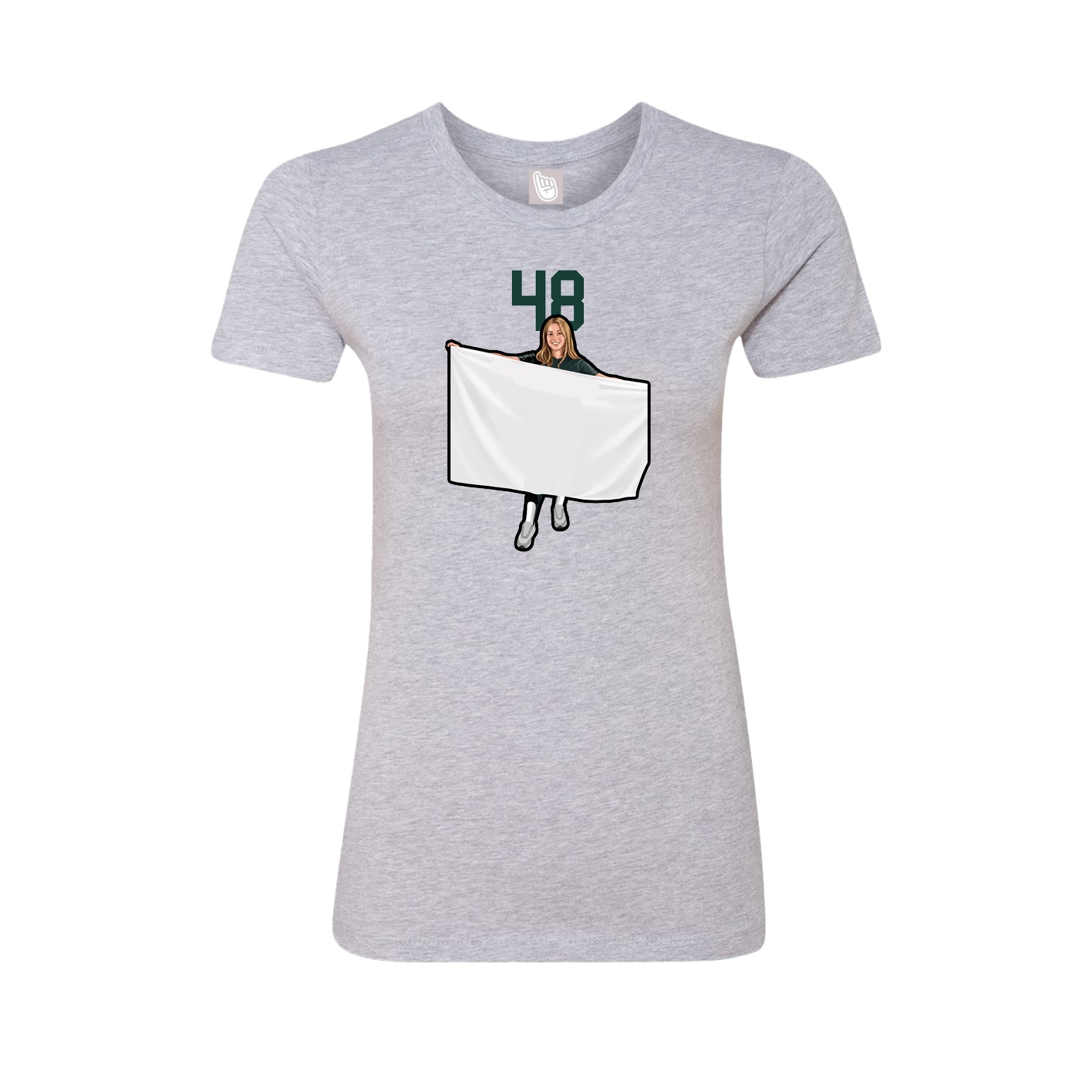 Fitted Women's Tee — Number Top in Grey