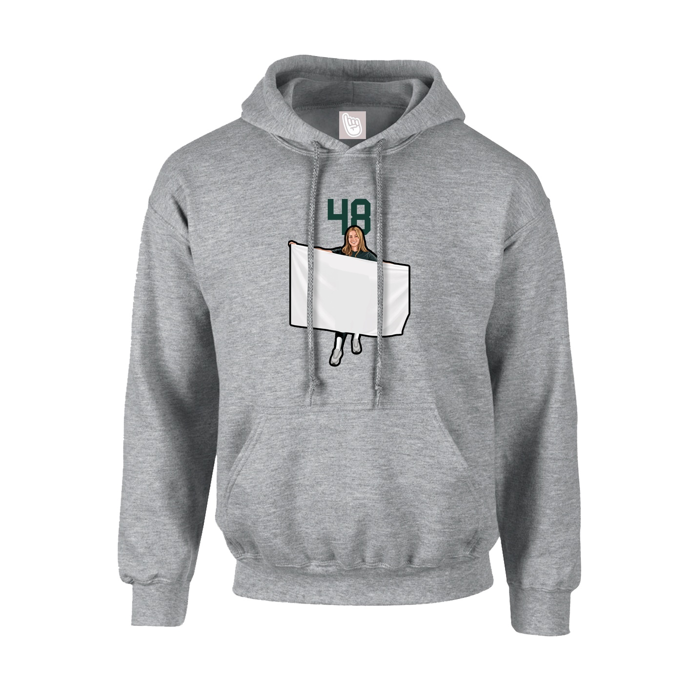 Hoodie — Number Top in Grey