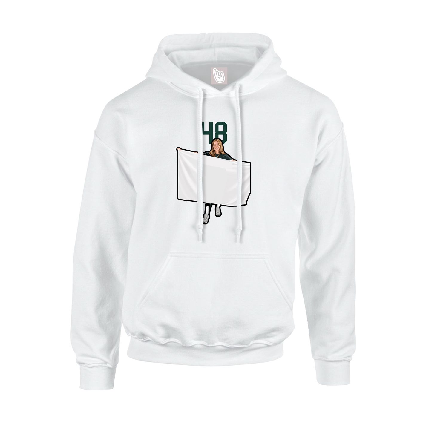 Youth Hoodie — Number Top in White