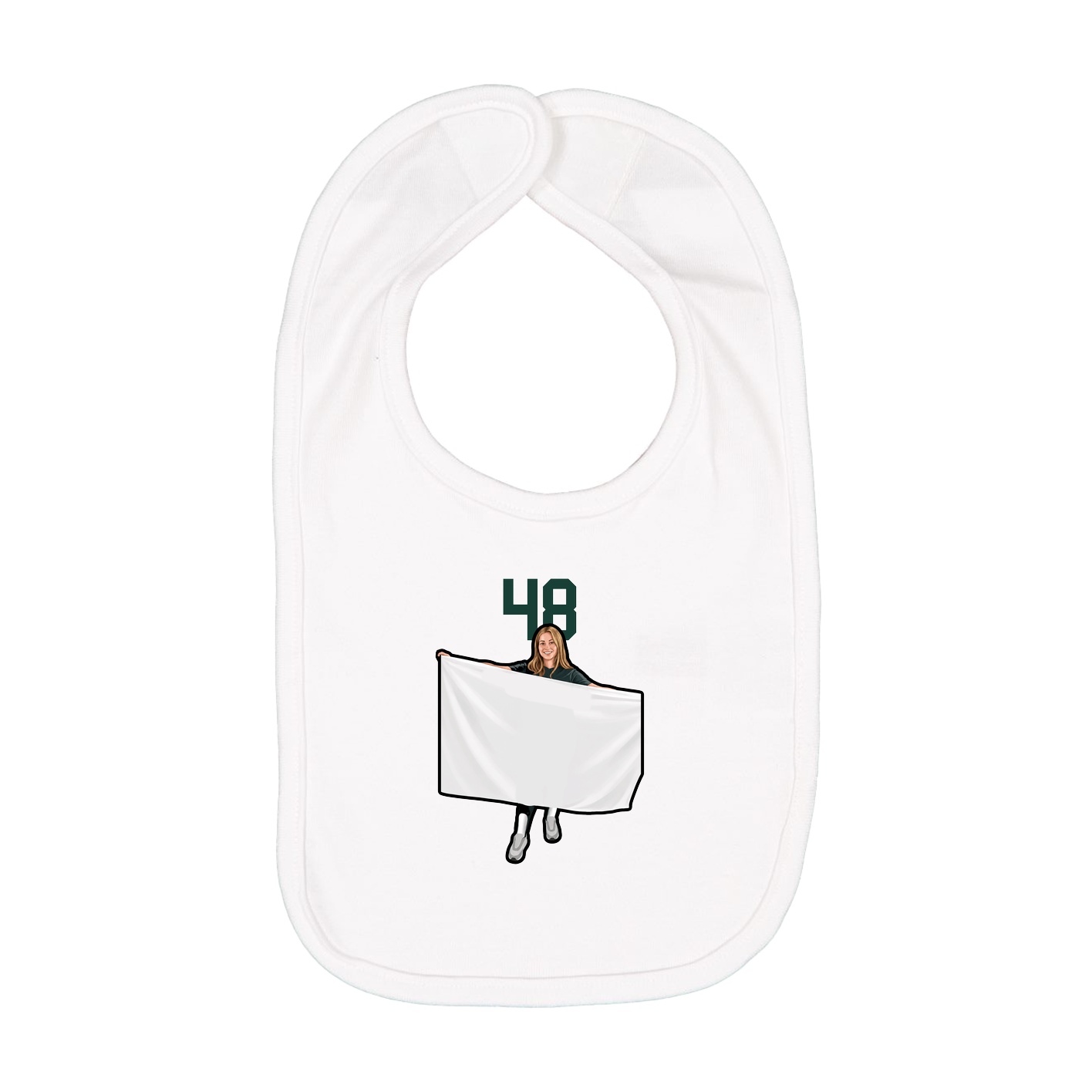 Infant Bib — Number Top in White